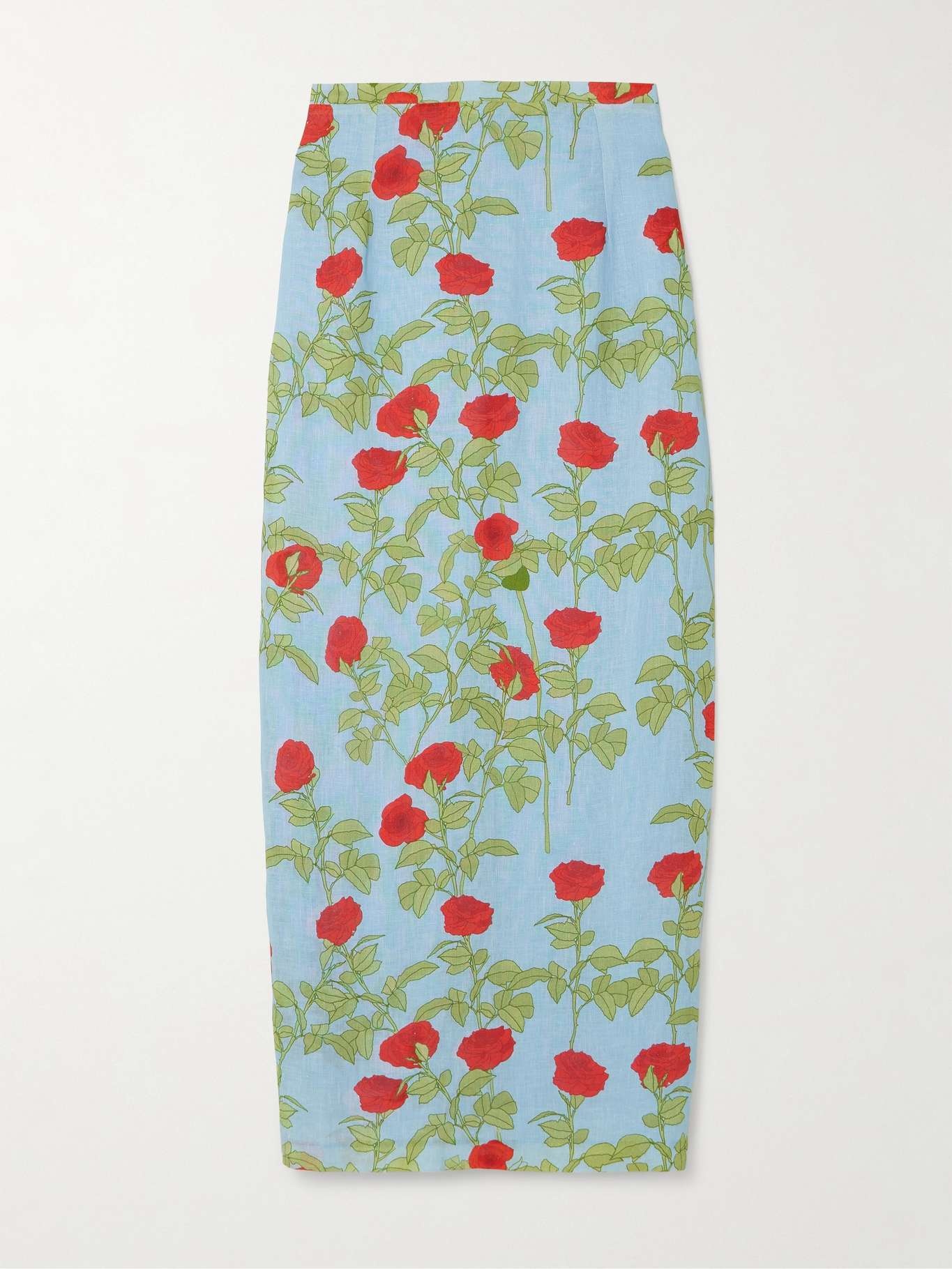 Norma floral-print linen maxi skirt - 1