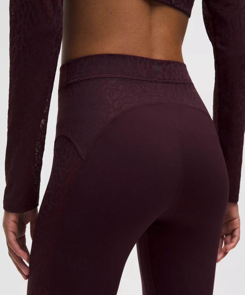 Paisley Sheer Lace Jacquard Panelled High-Rise Tight 25" 5