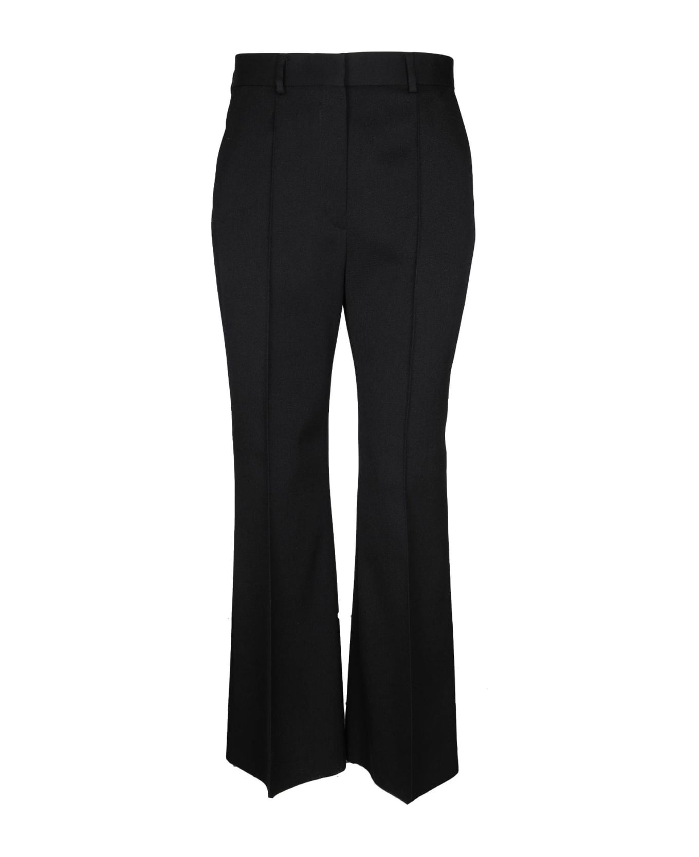 Flared Pants In Black Wool - 1