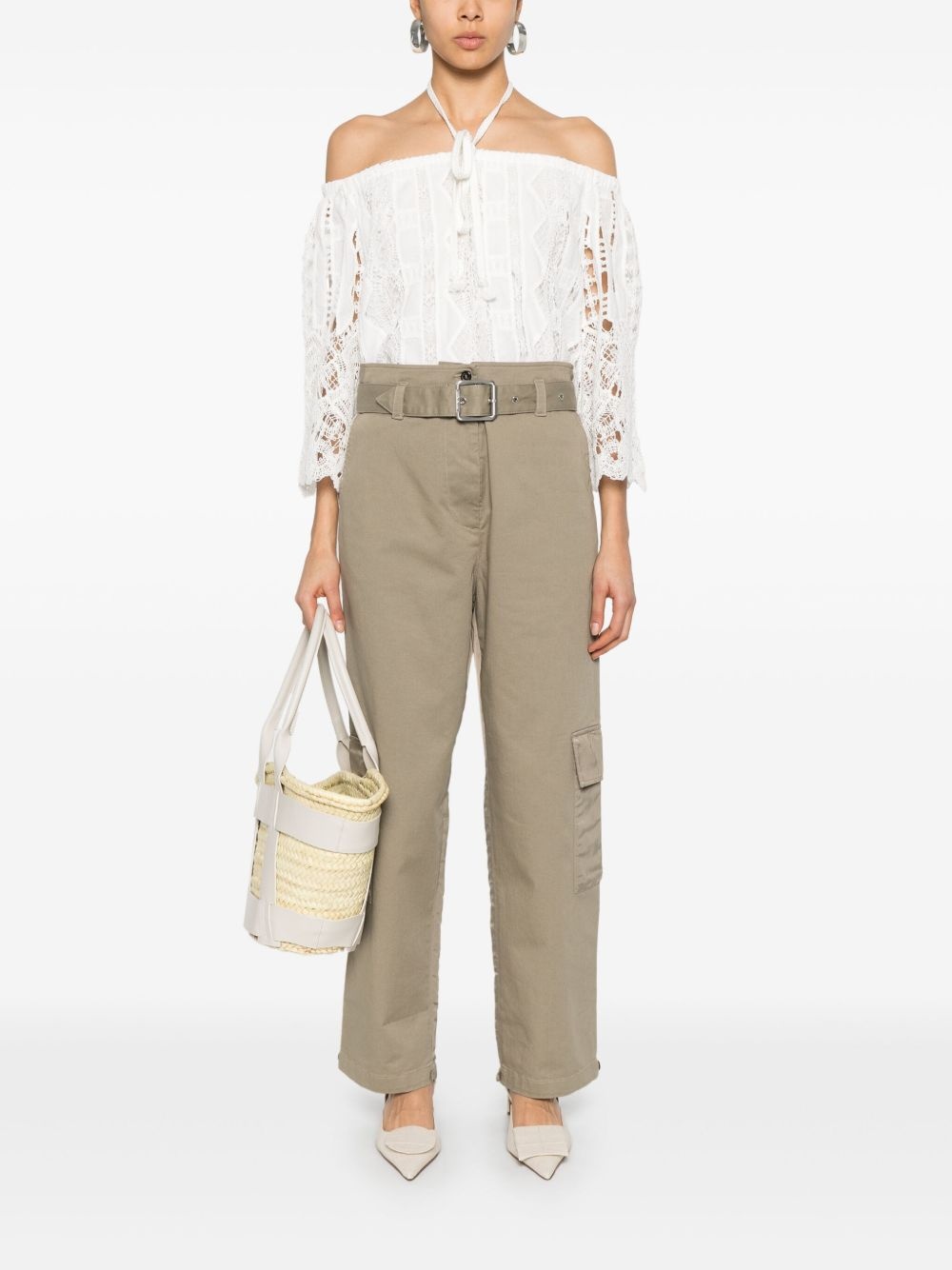 belted cargo trousers - 2