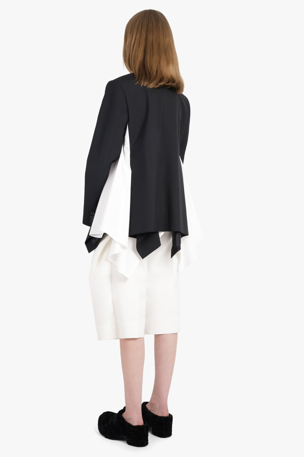 SUITING JACKET WITH SHIRT DETAILING | BLACK/OFF WHITE - 6