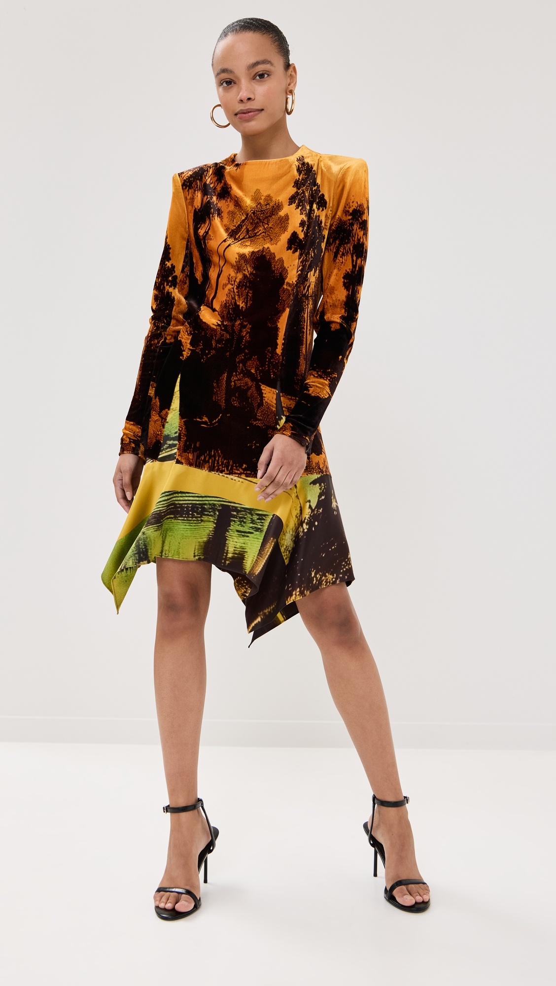 Velvet Mock Neck Dress - 6