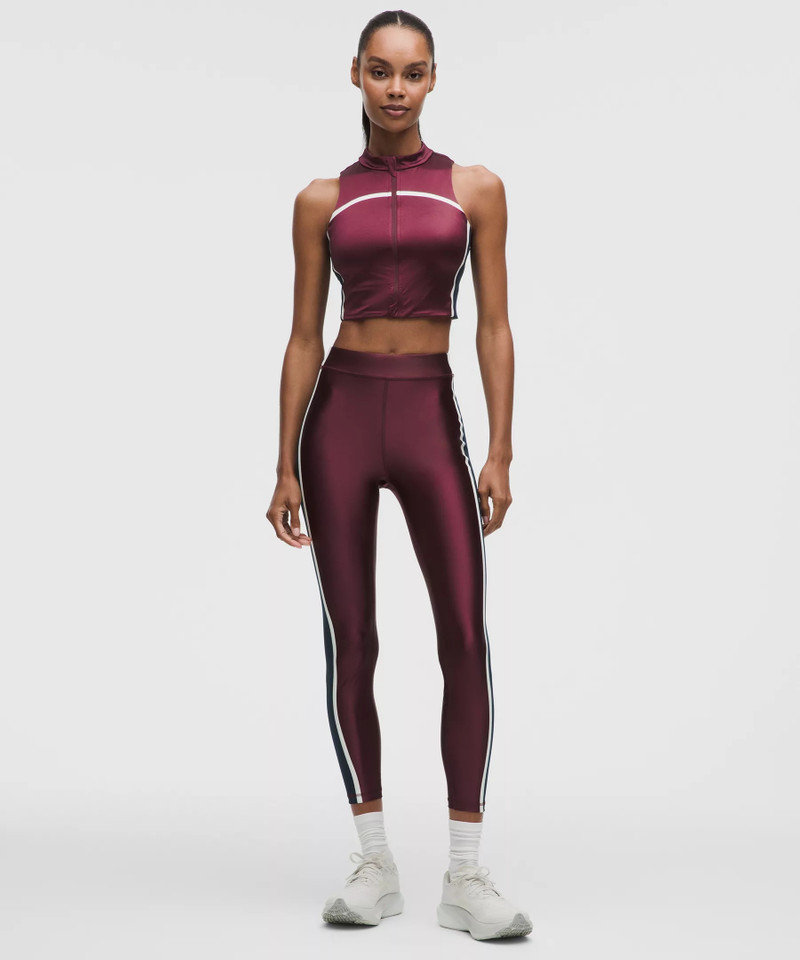 Satin Shine Full-Zip Tank Top Medium Support, B/C Cup *Stripe 3