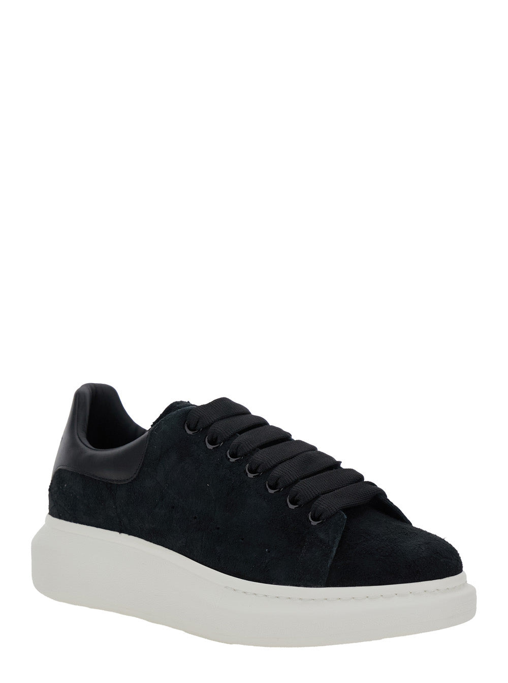 Alexander Mcqueen Men Black Low-Top Sneakers With Chunky Sole In Suede Man - 2