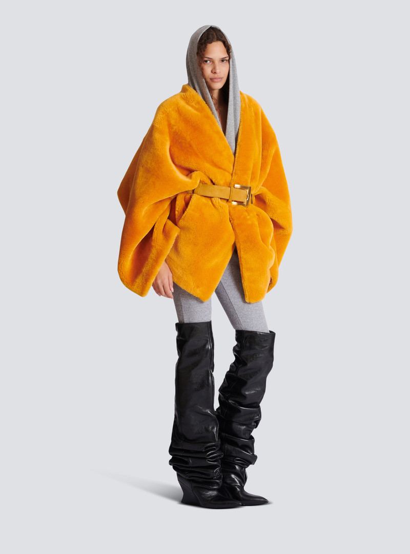 Belted shearling coat 3