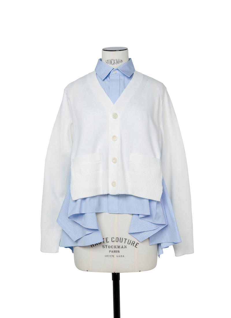 sacai Cotton Poplin x Knit Cardigan outlook