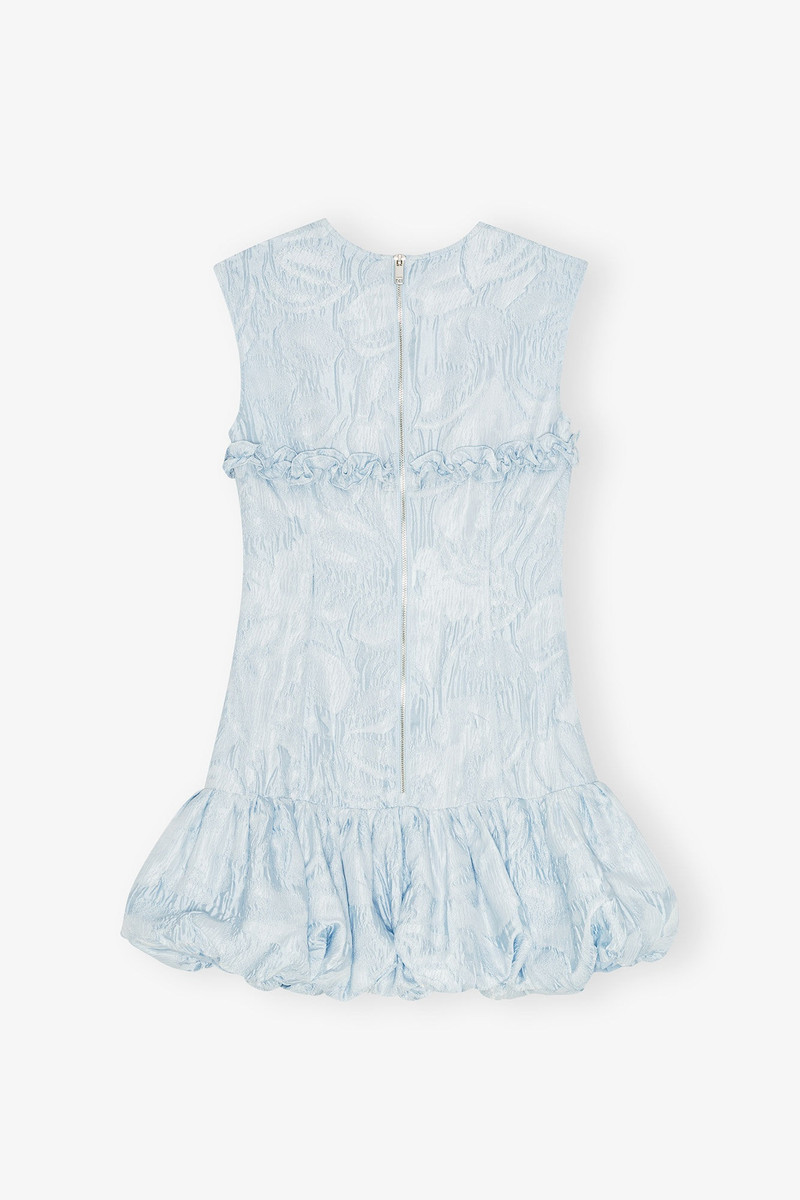 BLUE TEXTURED CLOQUE CORSET MINI DRESS 6