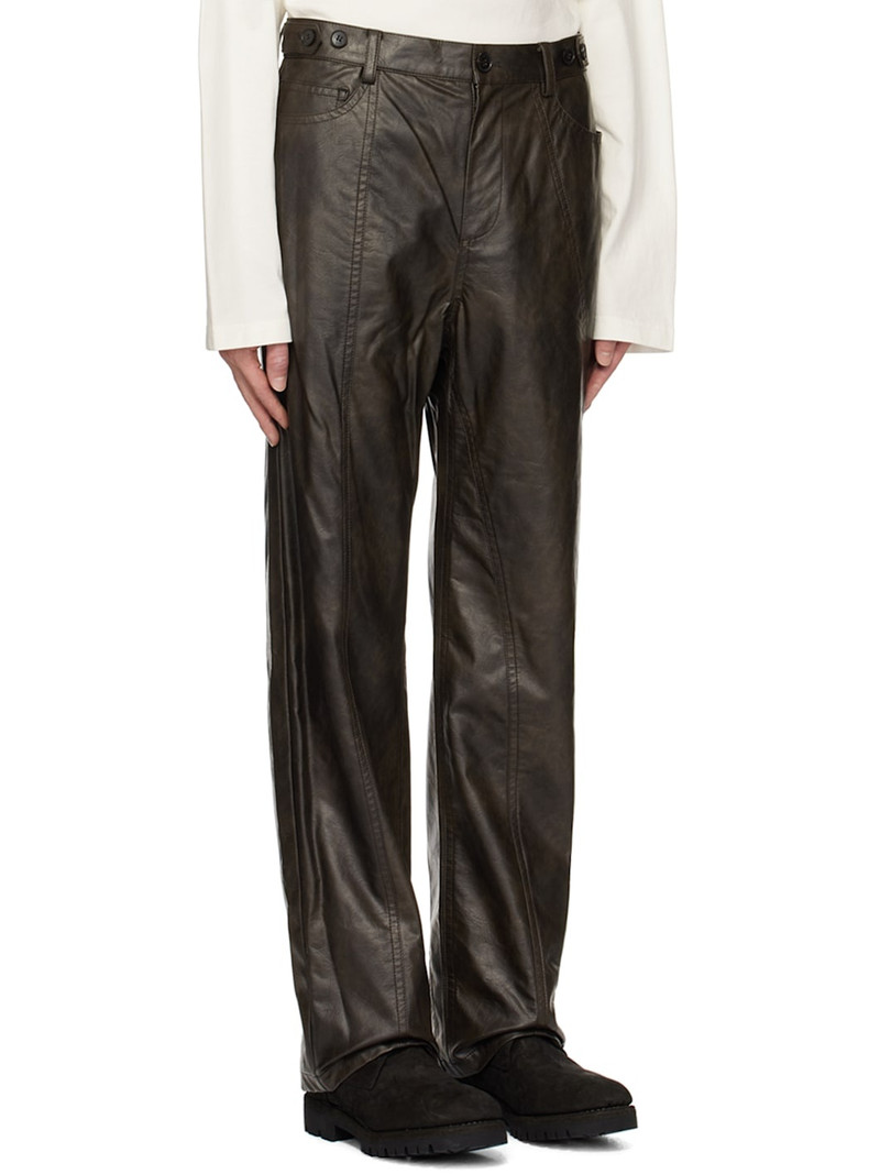 Brown Faux-Leather Trousers 2