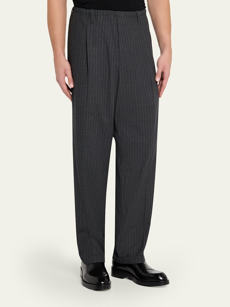 MAGLIANO Men's Pinstripe Wool Drawstring People's Pants outlook