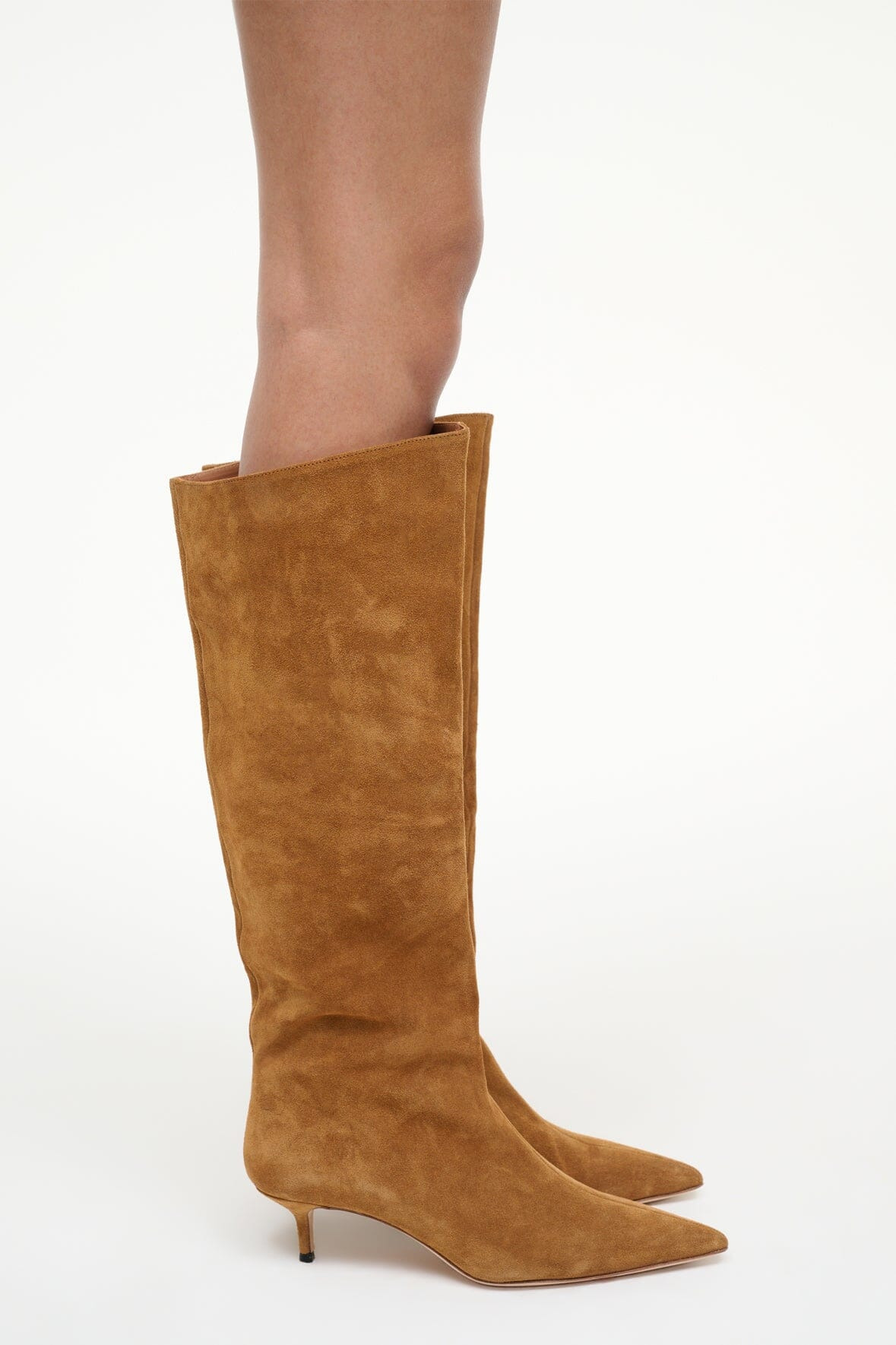 STAUD SEBASTIAN KITTEN HEEL BOOT TAN - 10