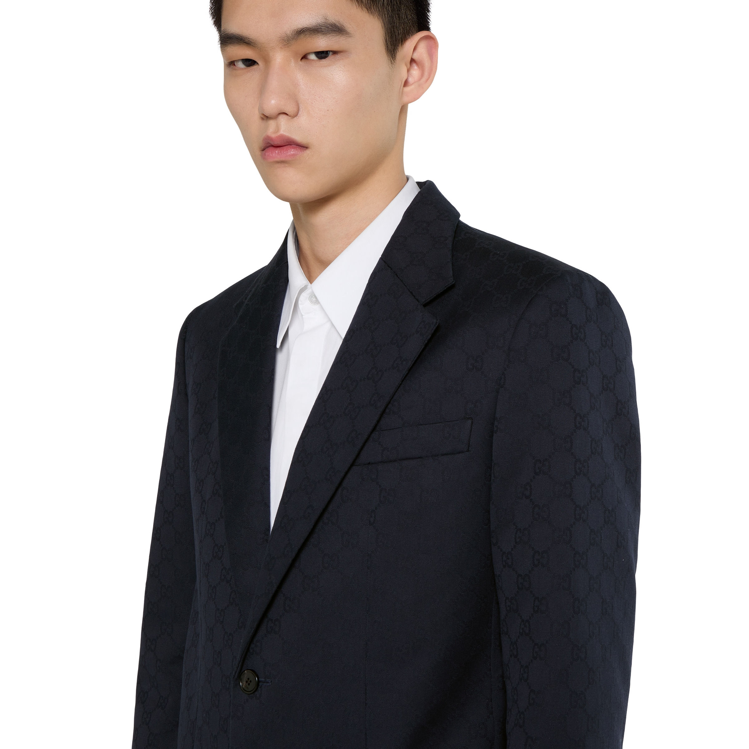 GG cotton gabardine jacquard jacket - 5