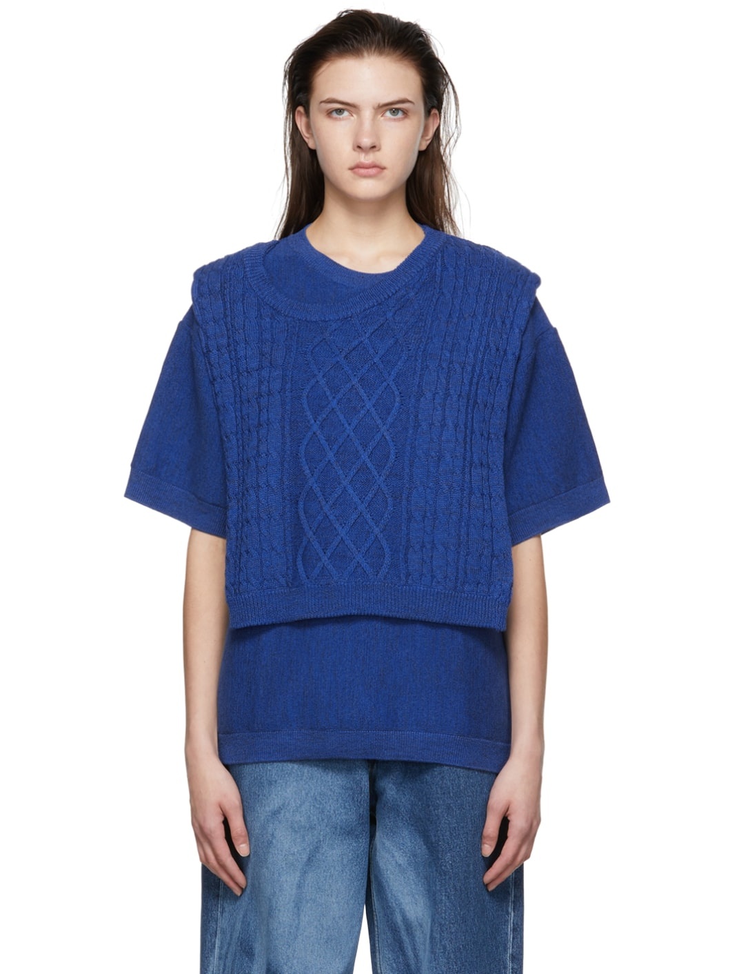 Blue Cotton Sweater - 1