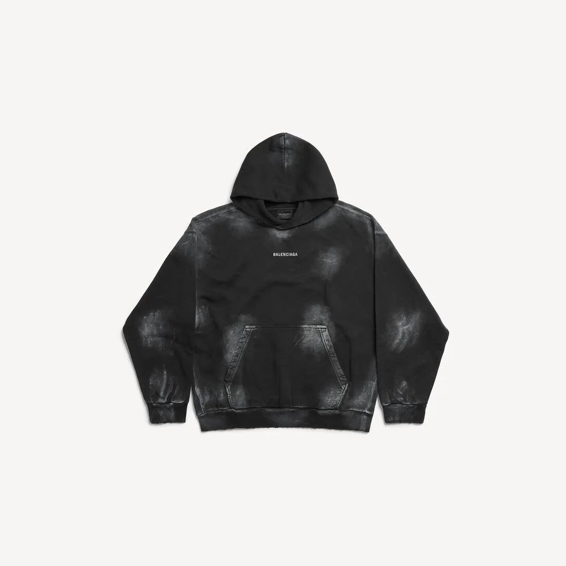 Men's Balenciaga Back Hoodie Medium Fit in Faded Black/white - 1