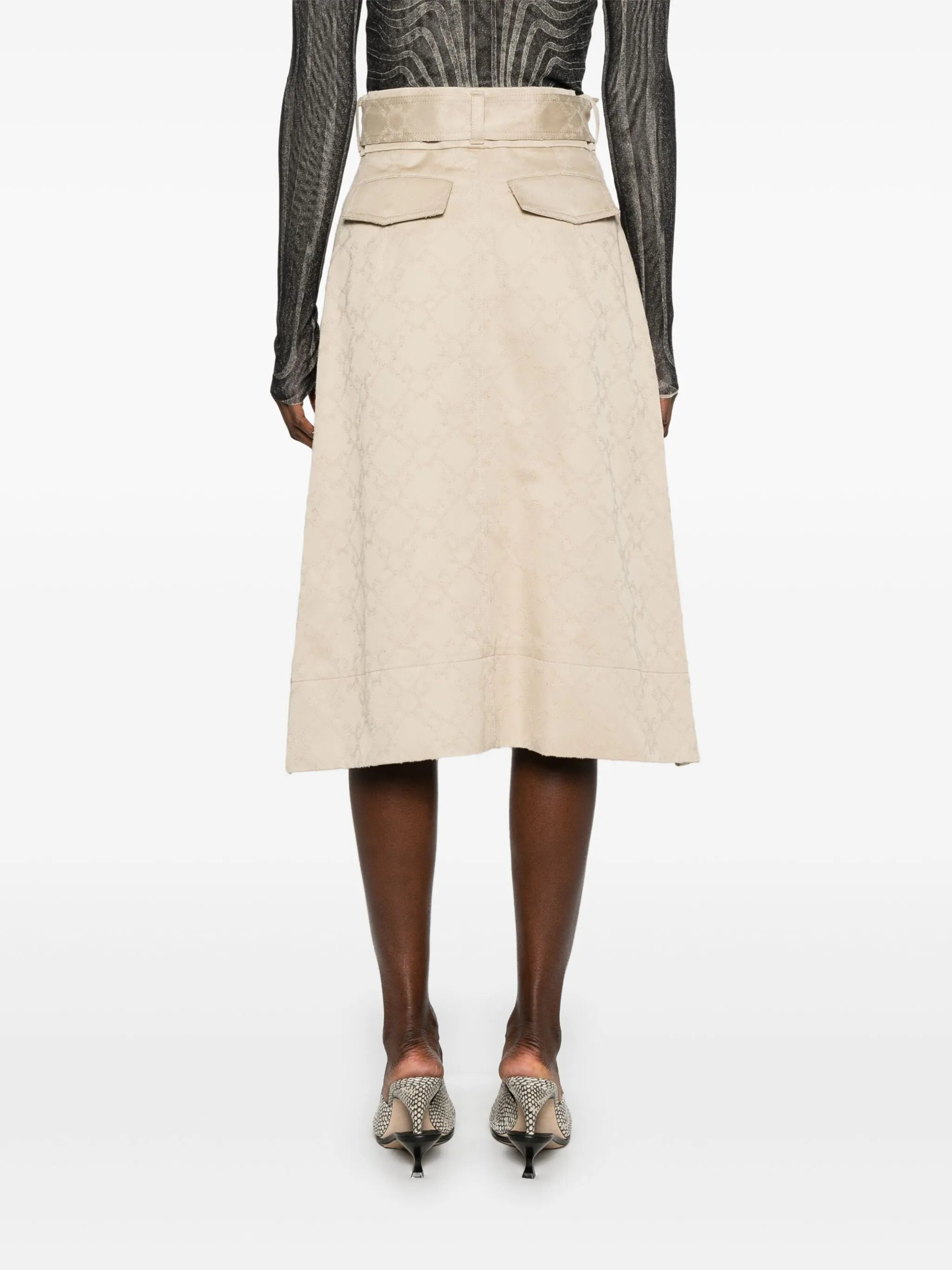 monogram 72 asymmetric midi skirt - 4