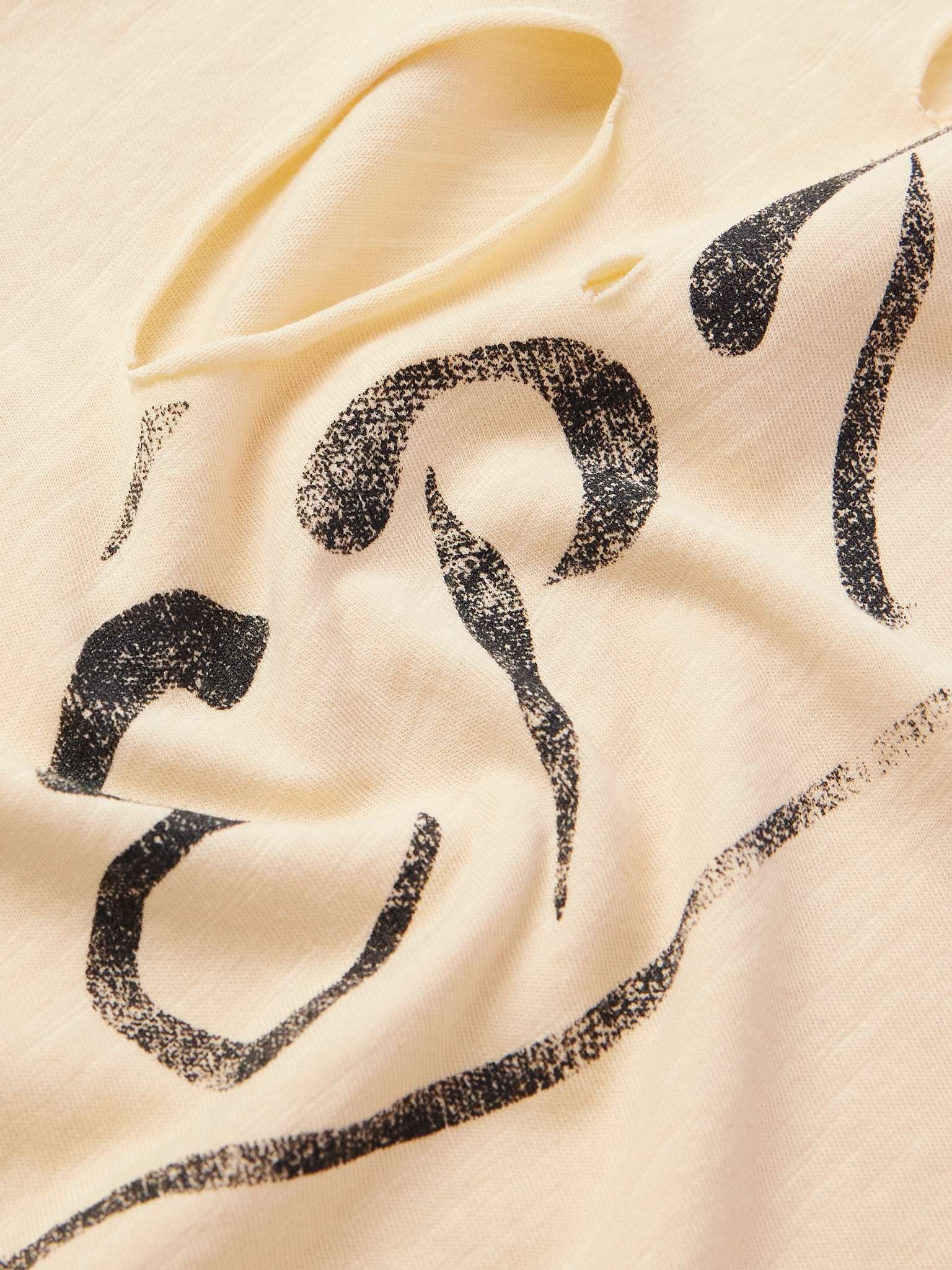 Cropped Distressed Logo-Print Cotton-Jersey Tank Top - 5