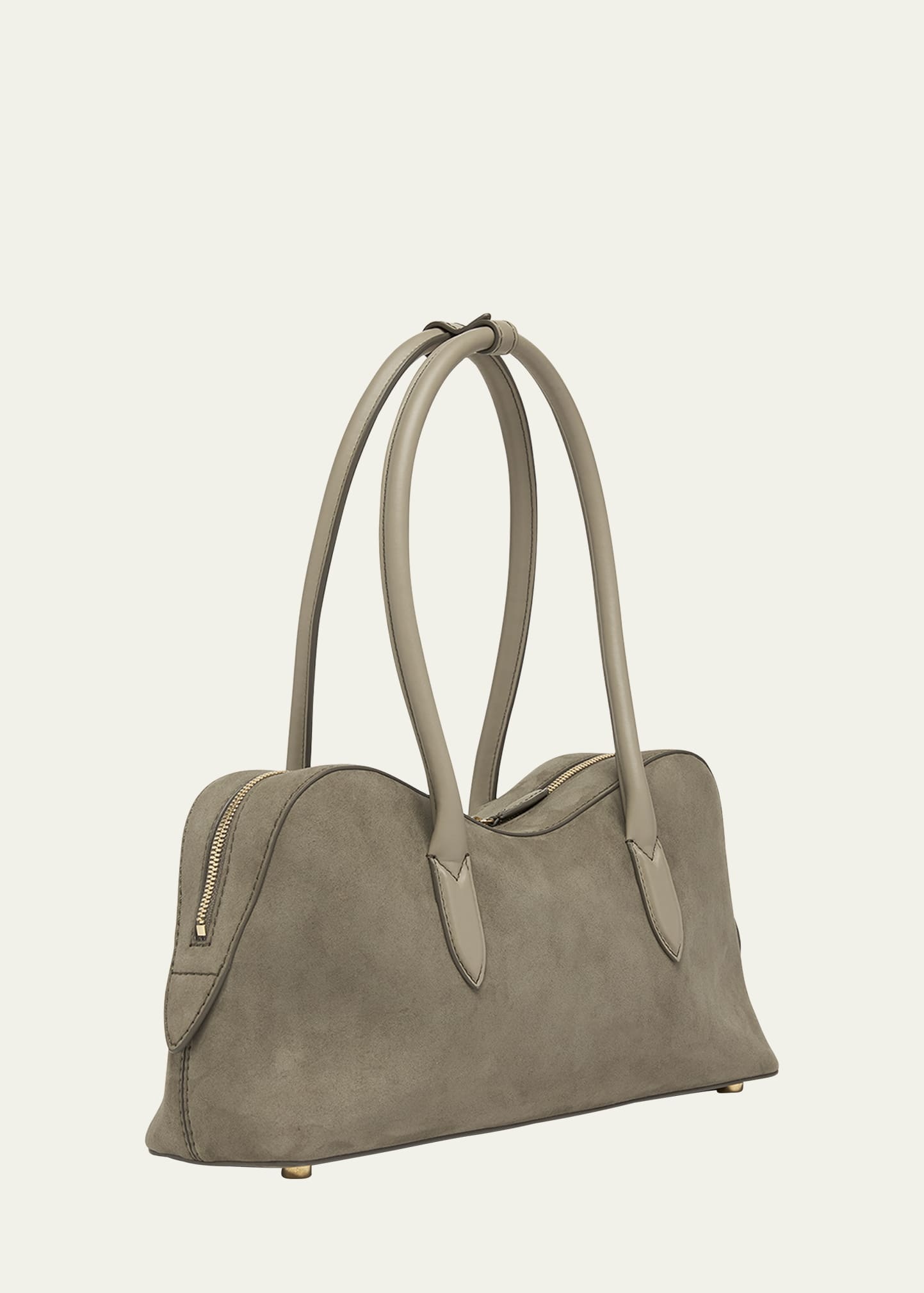 Zip Vegan Suede Shoulder Bag - 3