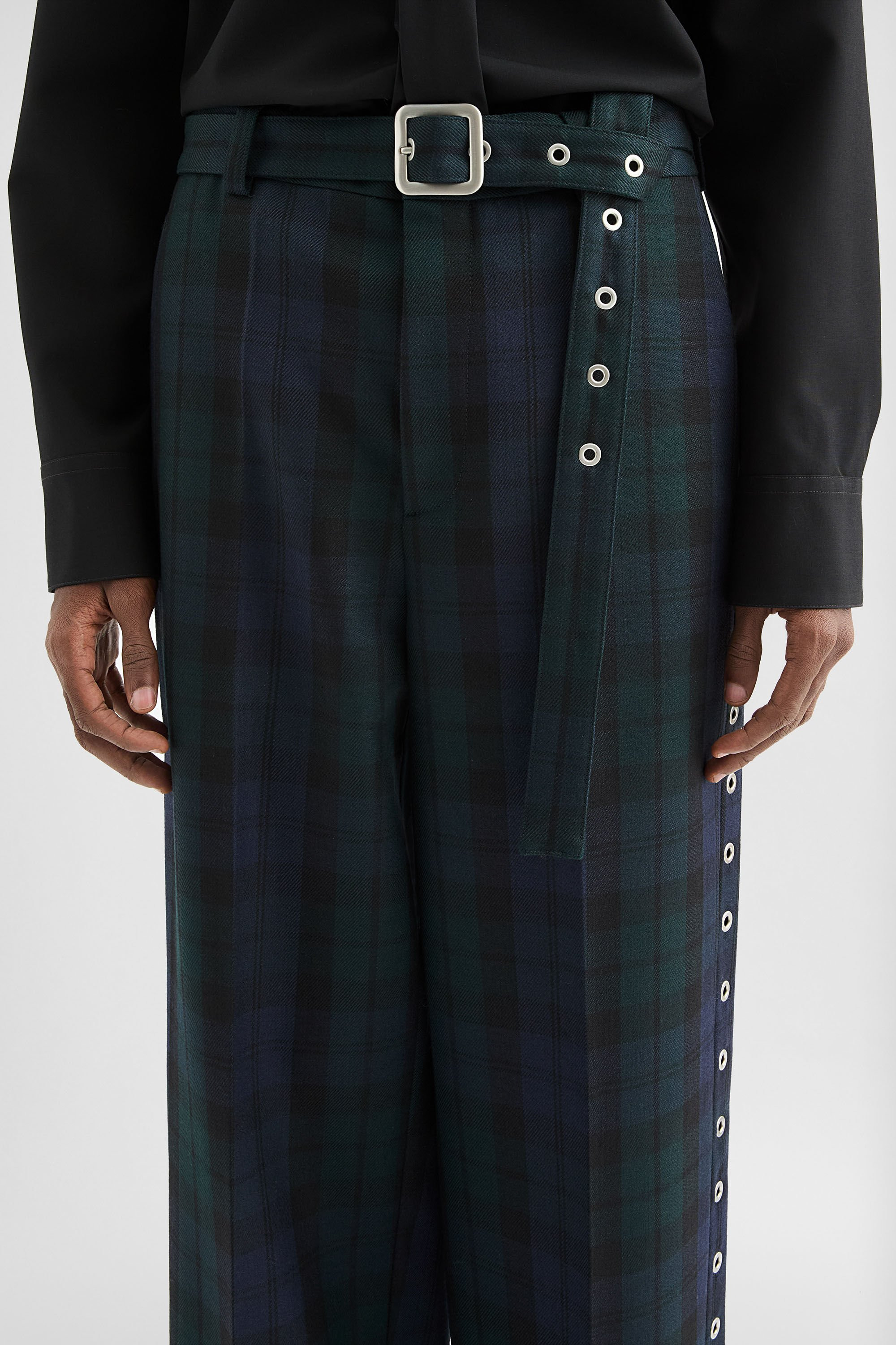 Wool Belted Trousers - 7