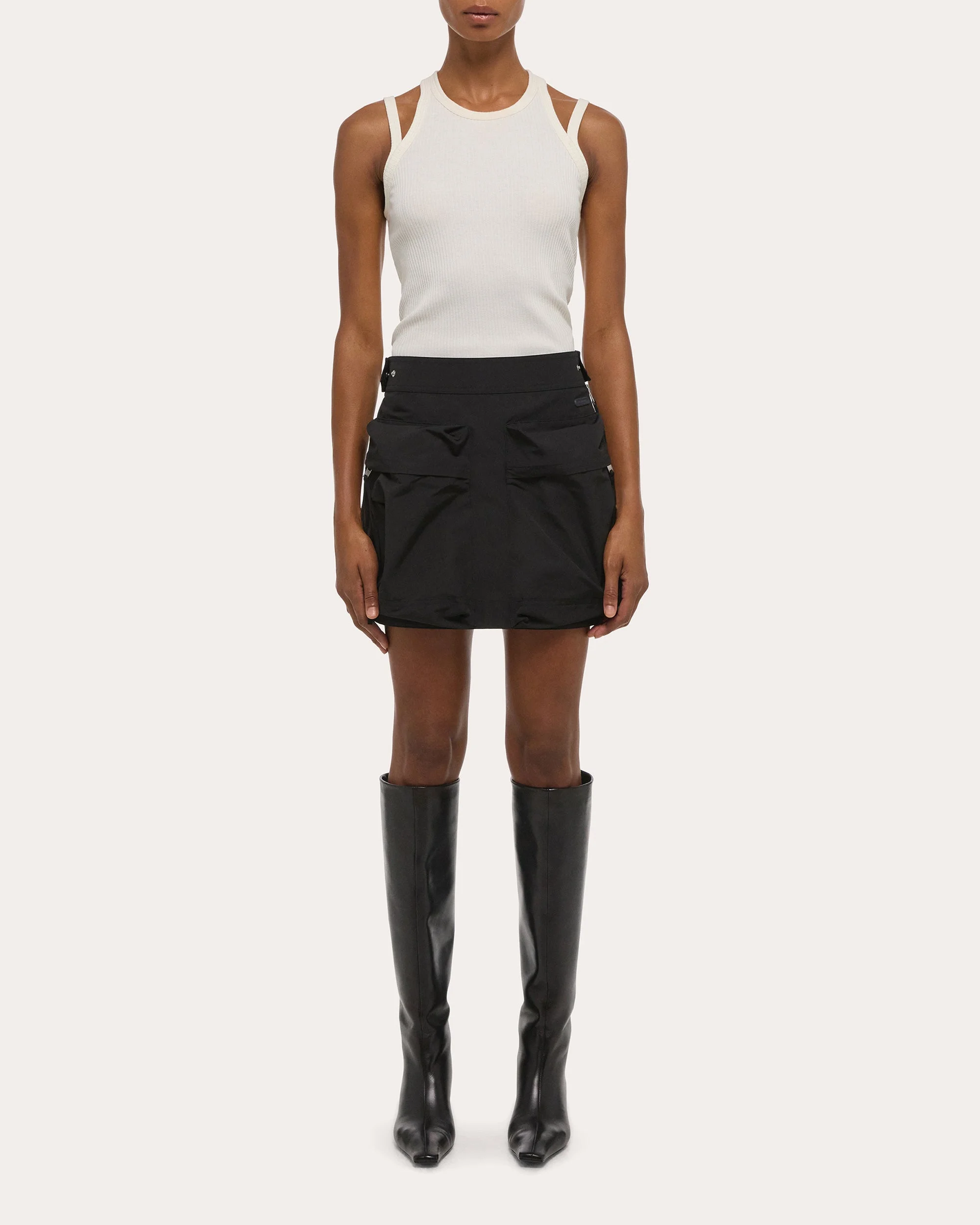 Tech Cotton Cargo Utility Mini Skirt - 1