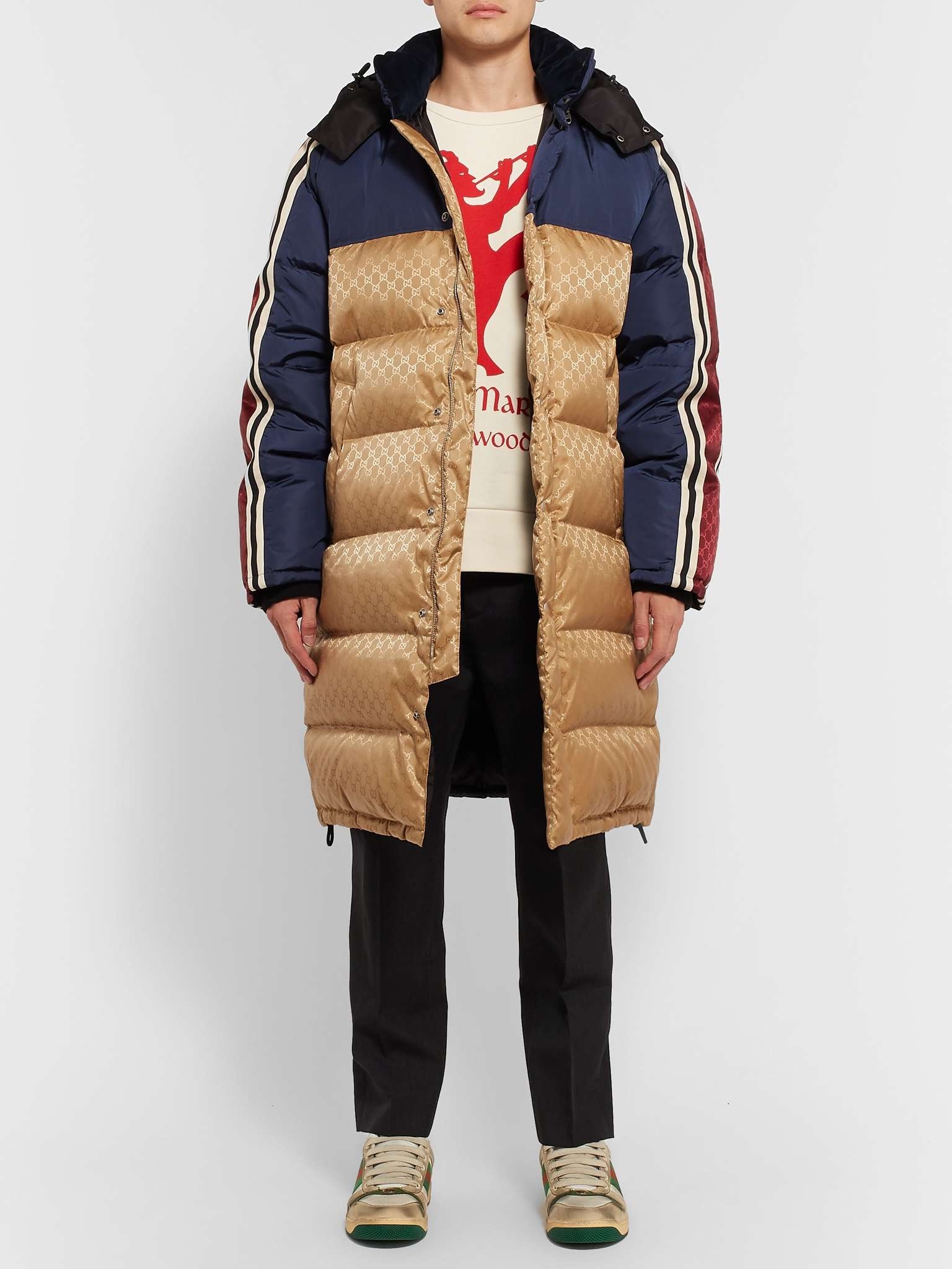 Oversized Quilted Logo-Jacquard Shell Hooded Down Jacket - 2