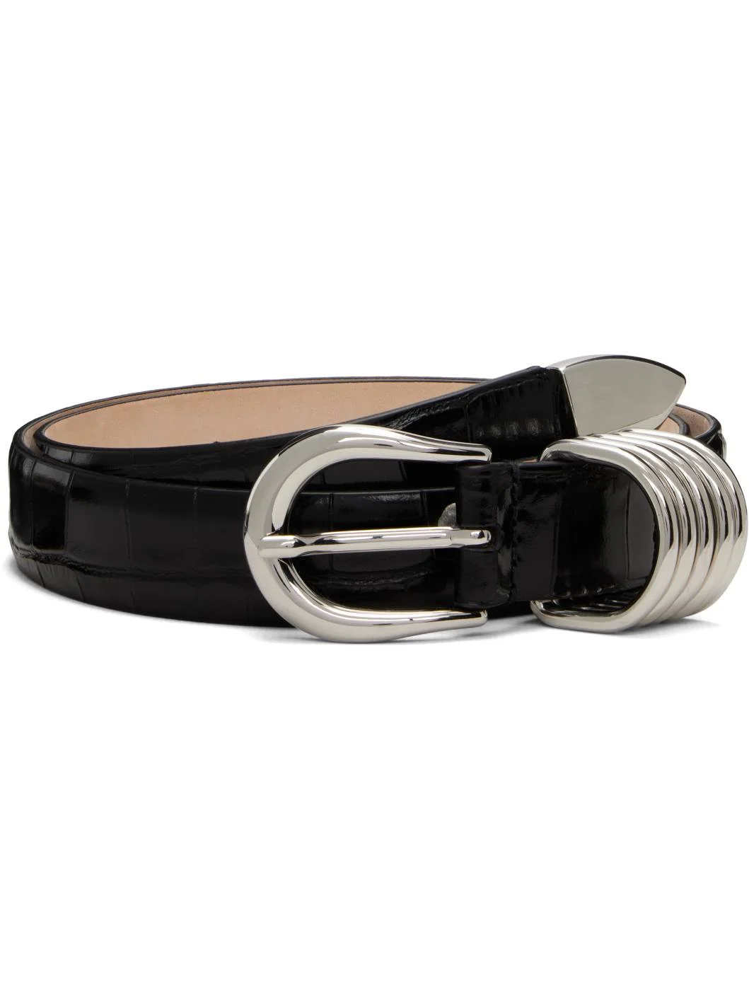 Black Hollyhock Croco Belt - 1