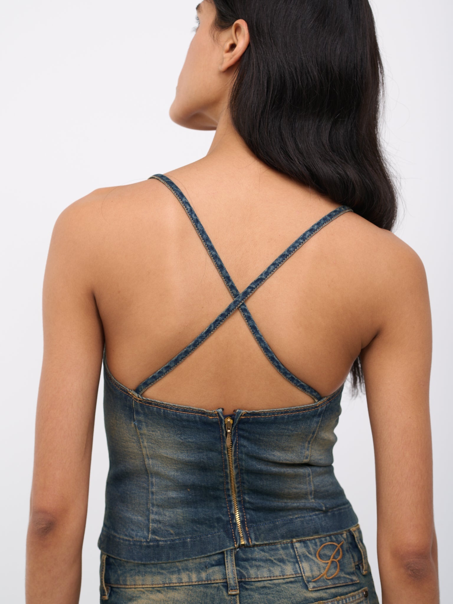 Studded Jean Bodice Top - 5