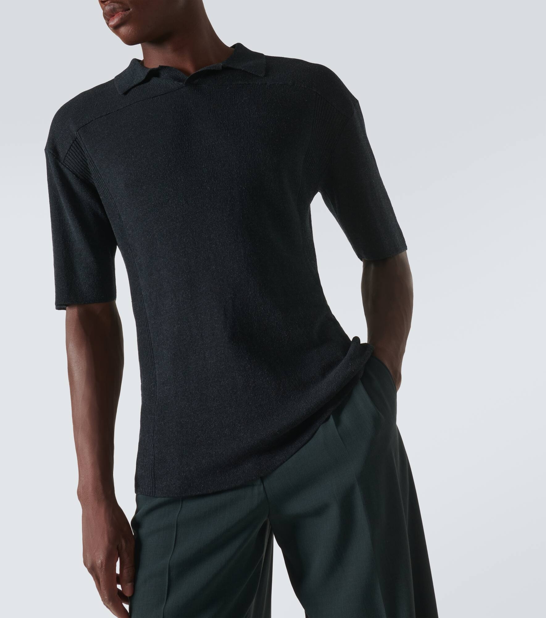 Reggie linen-blend polo shirt - 5
