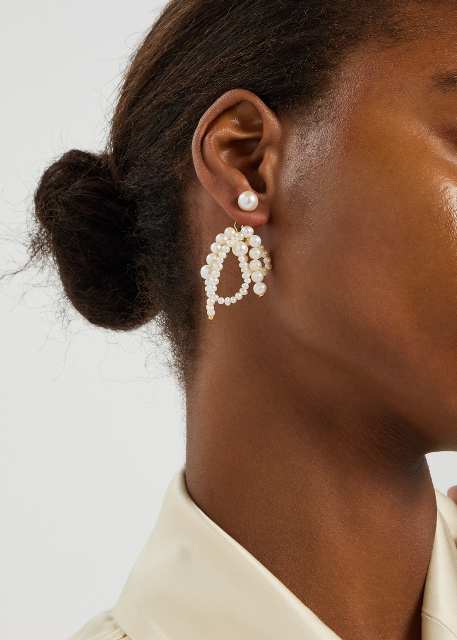Completedworks Pearl-embellished 18kt Gold Vermeil Drop Earrings - 2