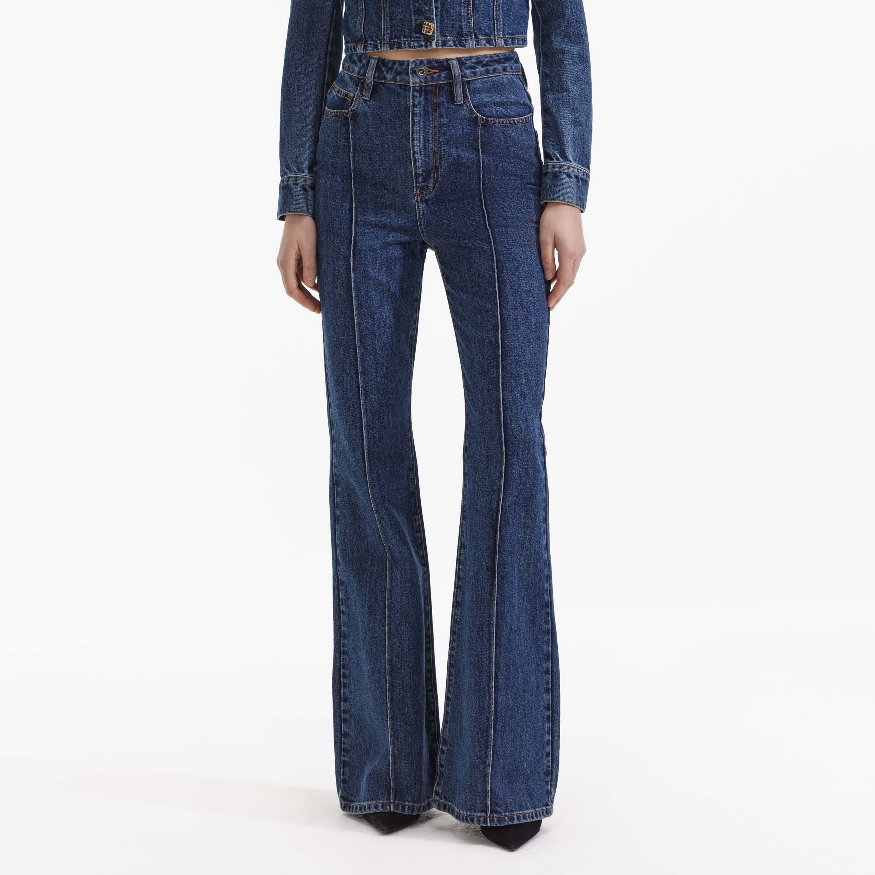 Blue Bootcut Denim Jeans - 4