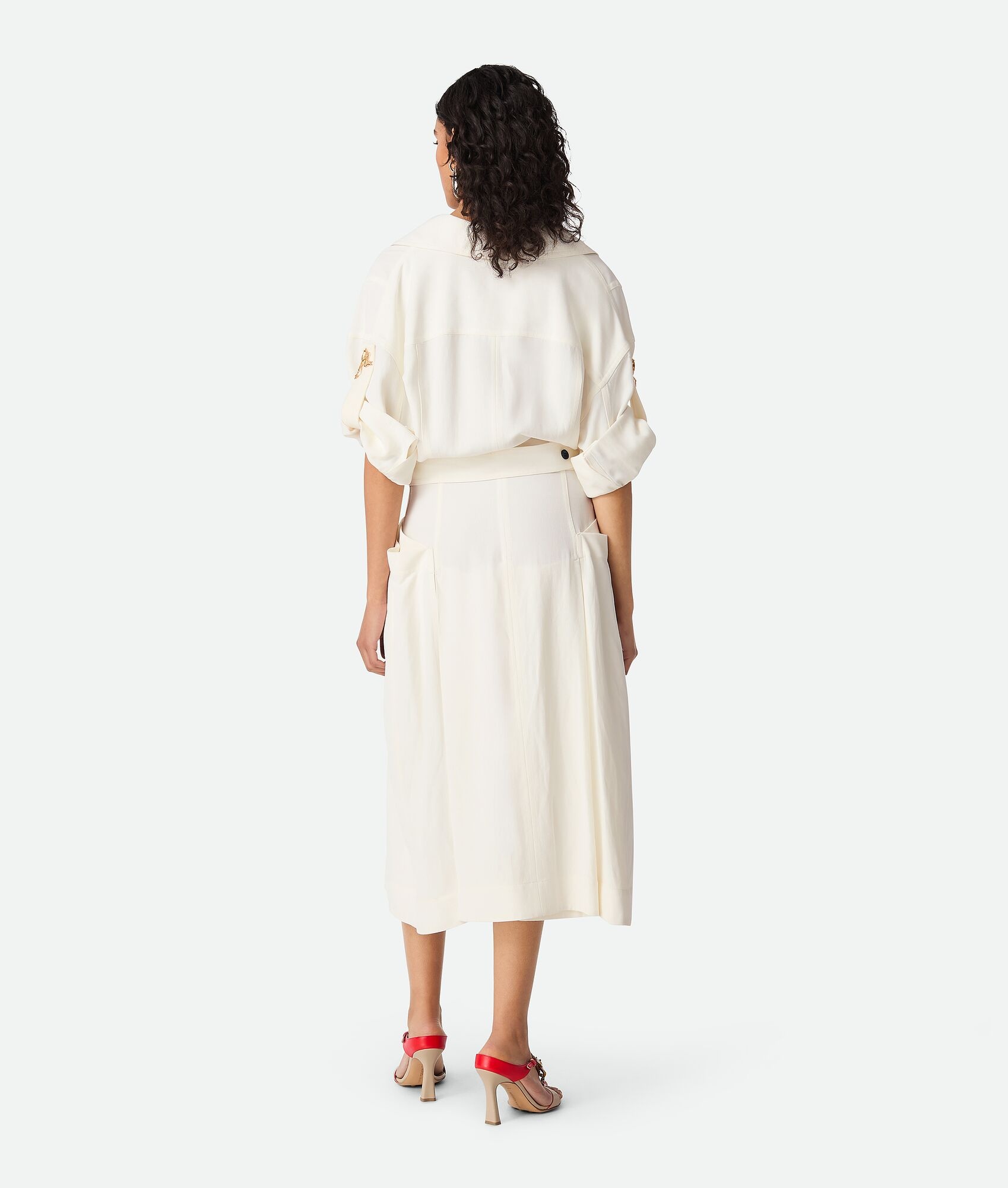 Viscose And Linen Dress - 3
