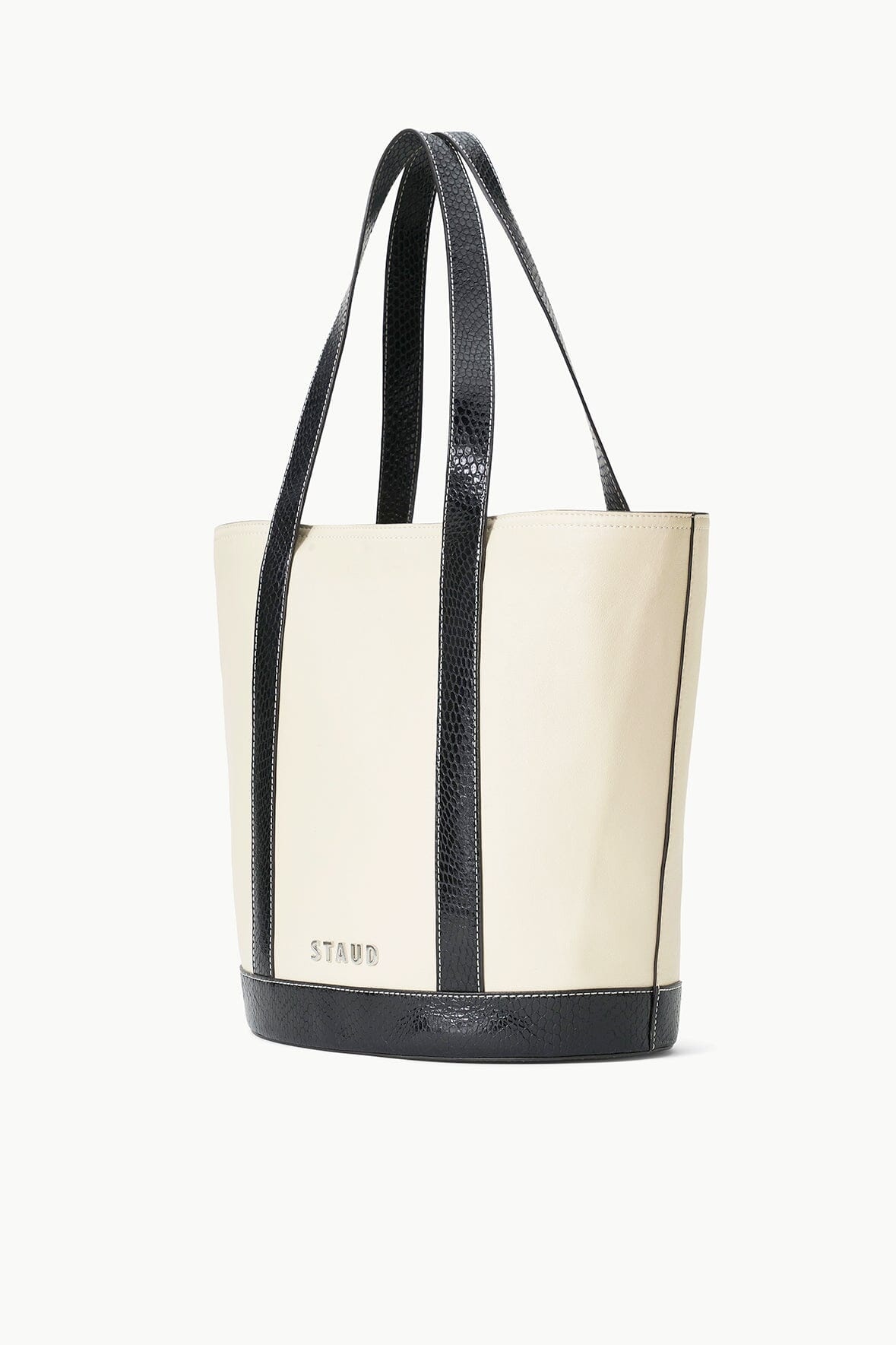STAUD CUSTOM ALLORA TOTE CREAM BLACK - 3