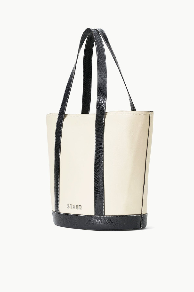 STAUD CUSTOM ALLORA TOTE CREAM BLACK 3