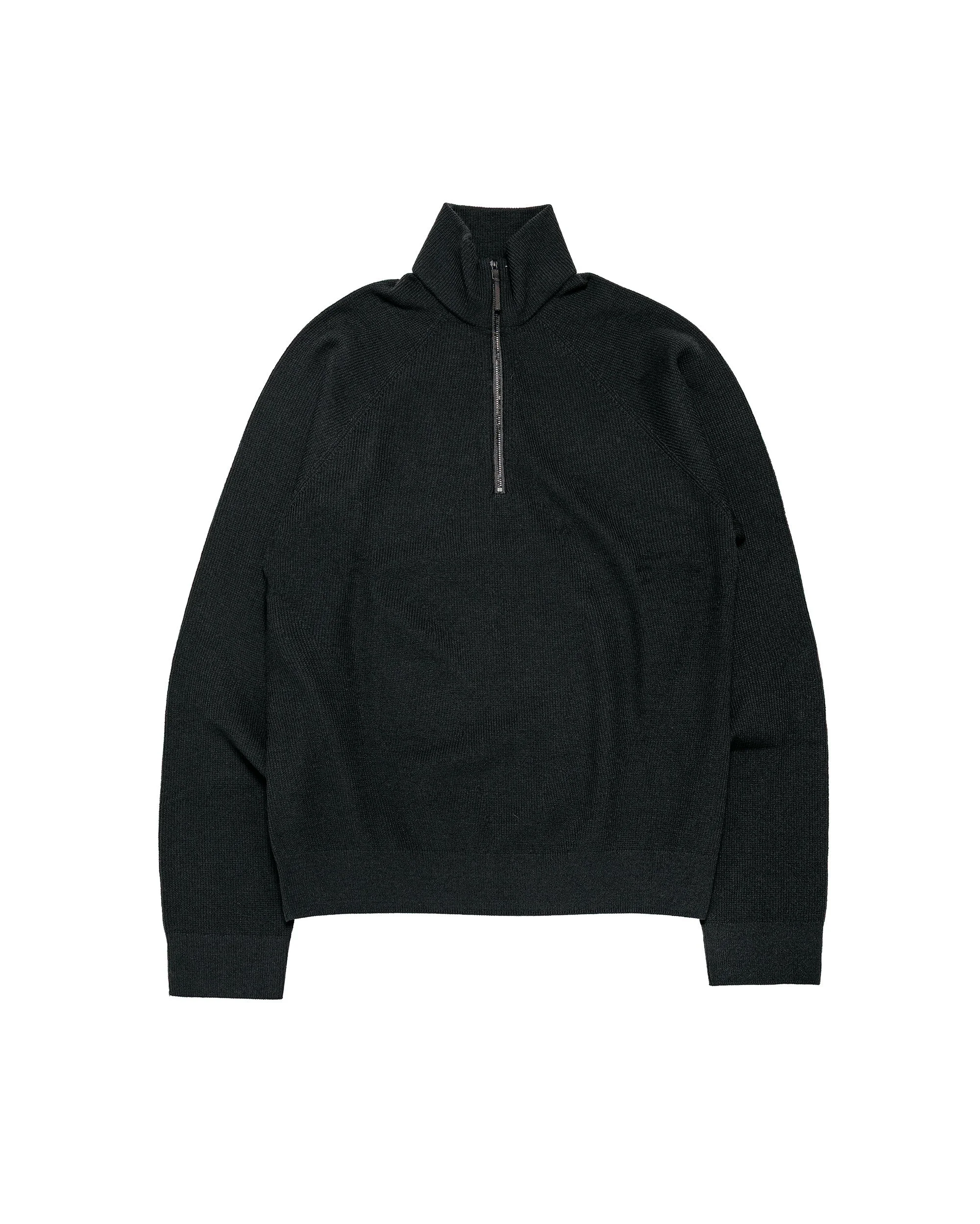 Conic Wool Half Zip Neck Black - 1