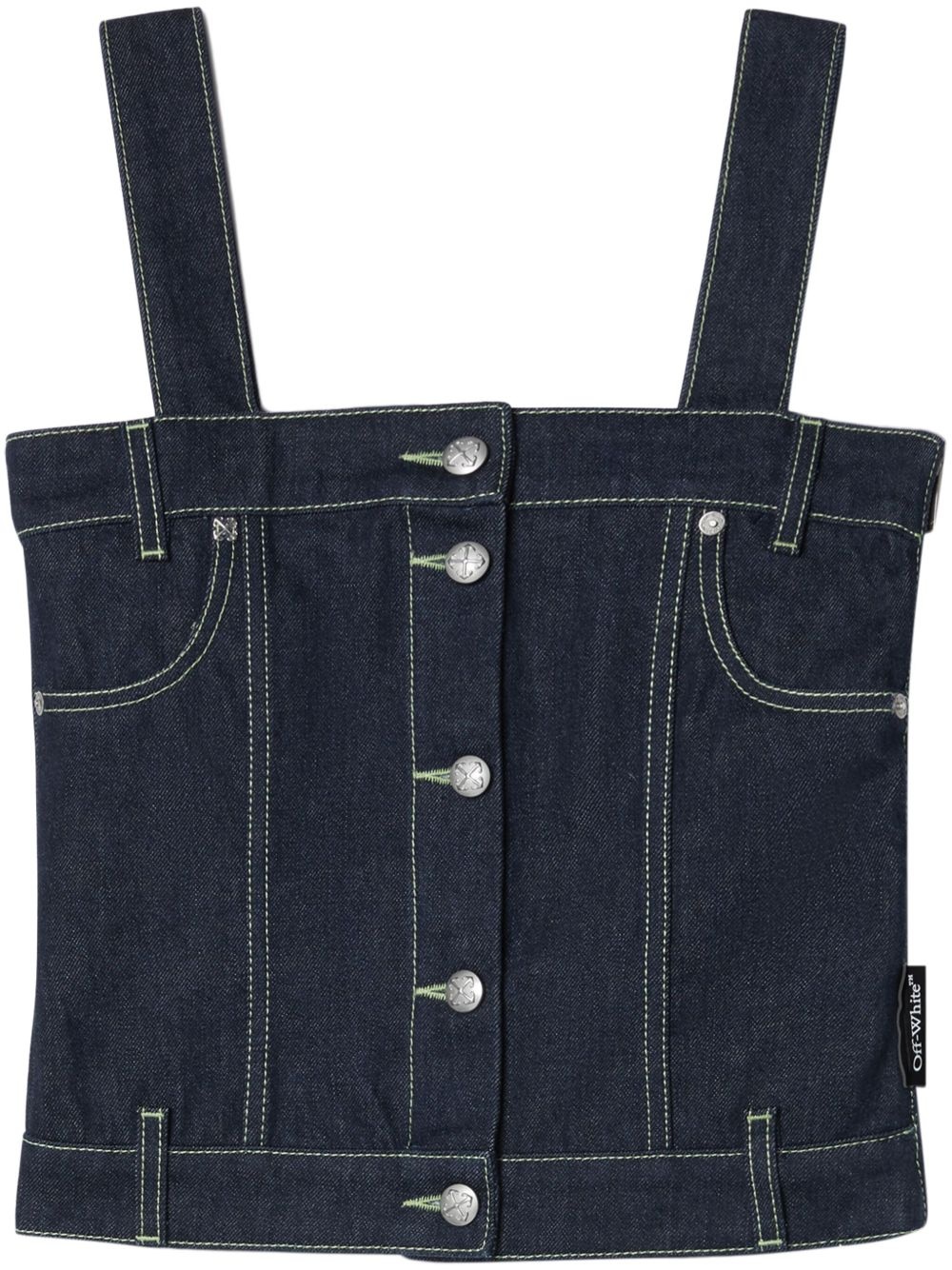 corset-style denim top - 1