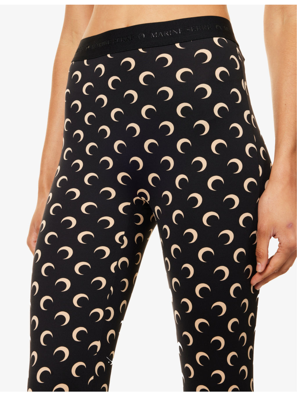 Moon-print stirrup-cuff recycled stretch-jersey leggings - 5