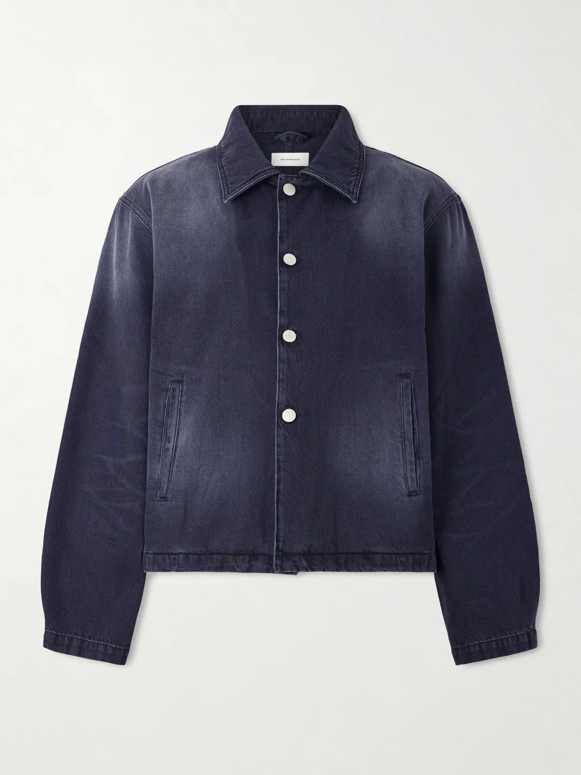 Union Cropped Garment-Dyed Organic Denim Jacket - 1