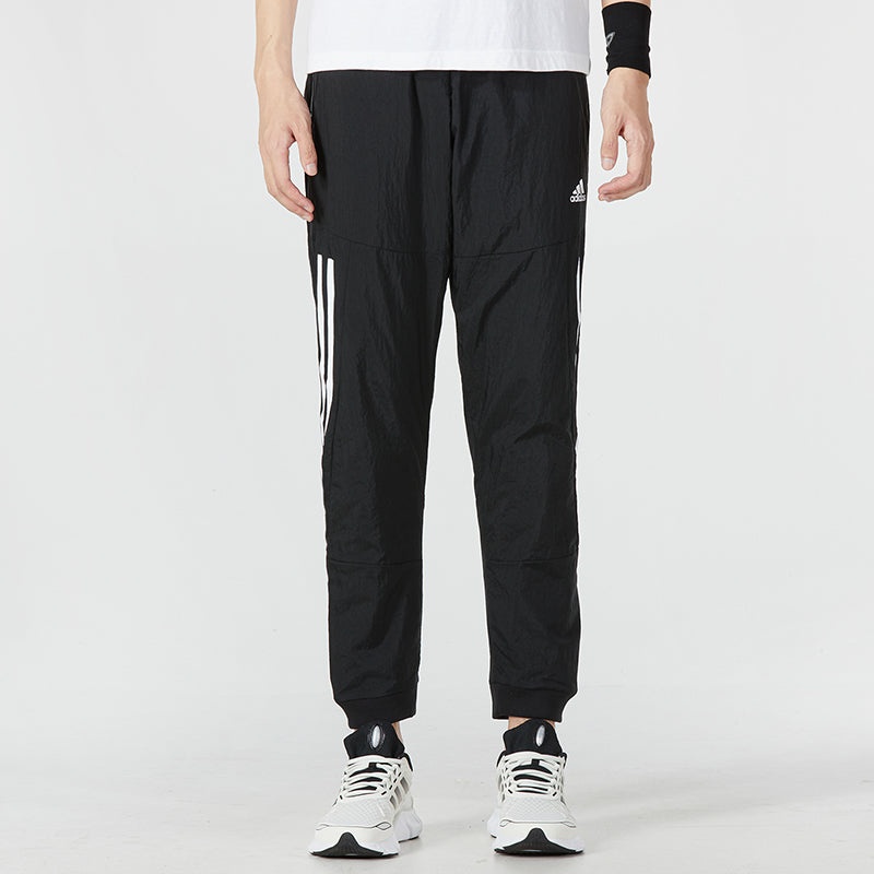 Men's adidas Stripe Logo Bundle Feet Woven Sports Pants/Trousers/Joggers Black HK2143 - 5