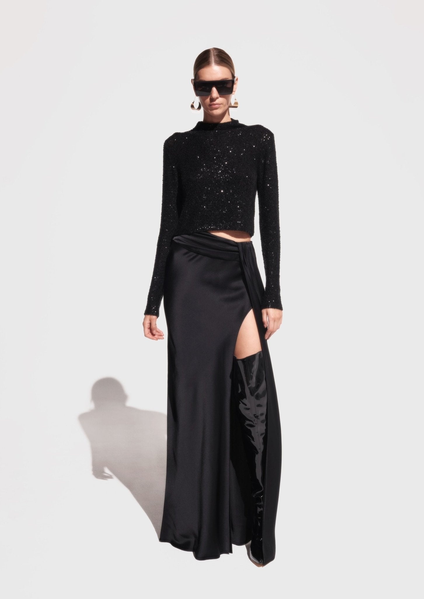 Sequin Cashmere Cropped Top - 2