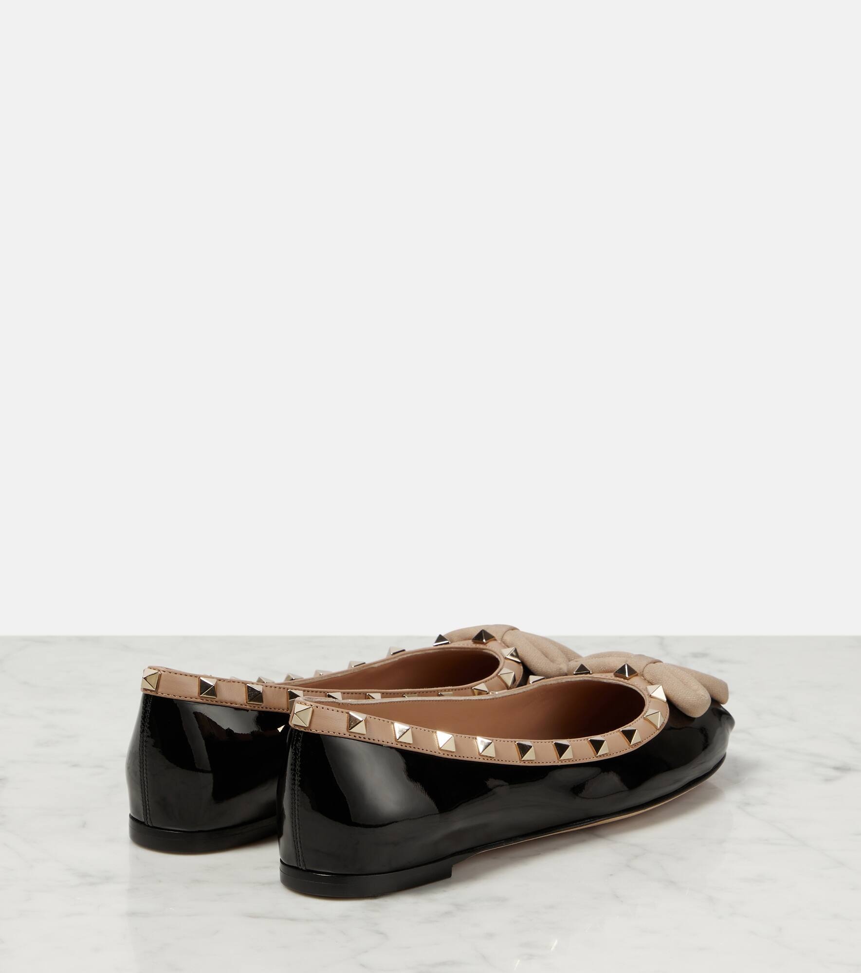 Rockstud patent leather ballet flats - 3
