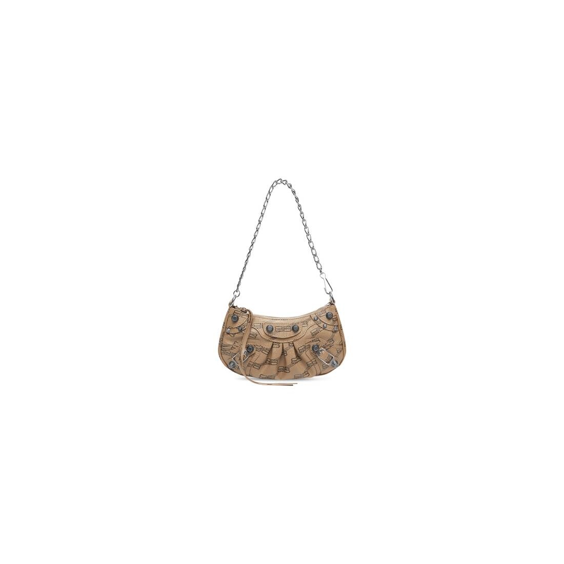 Balenciaga Le Cagole Mini Bag with Chain BB Monogram Beige/Brown