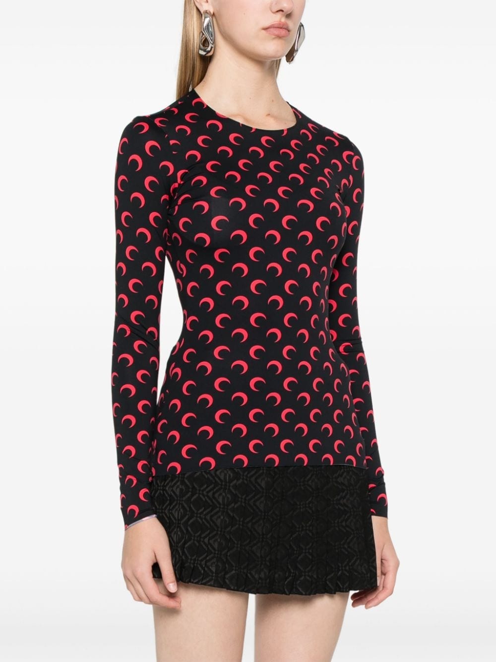 moon-print jersey T-shirt - 3
