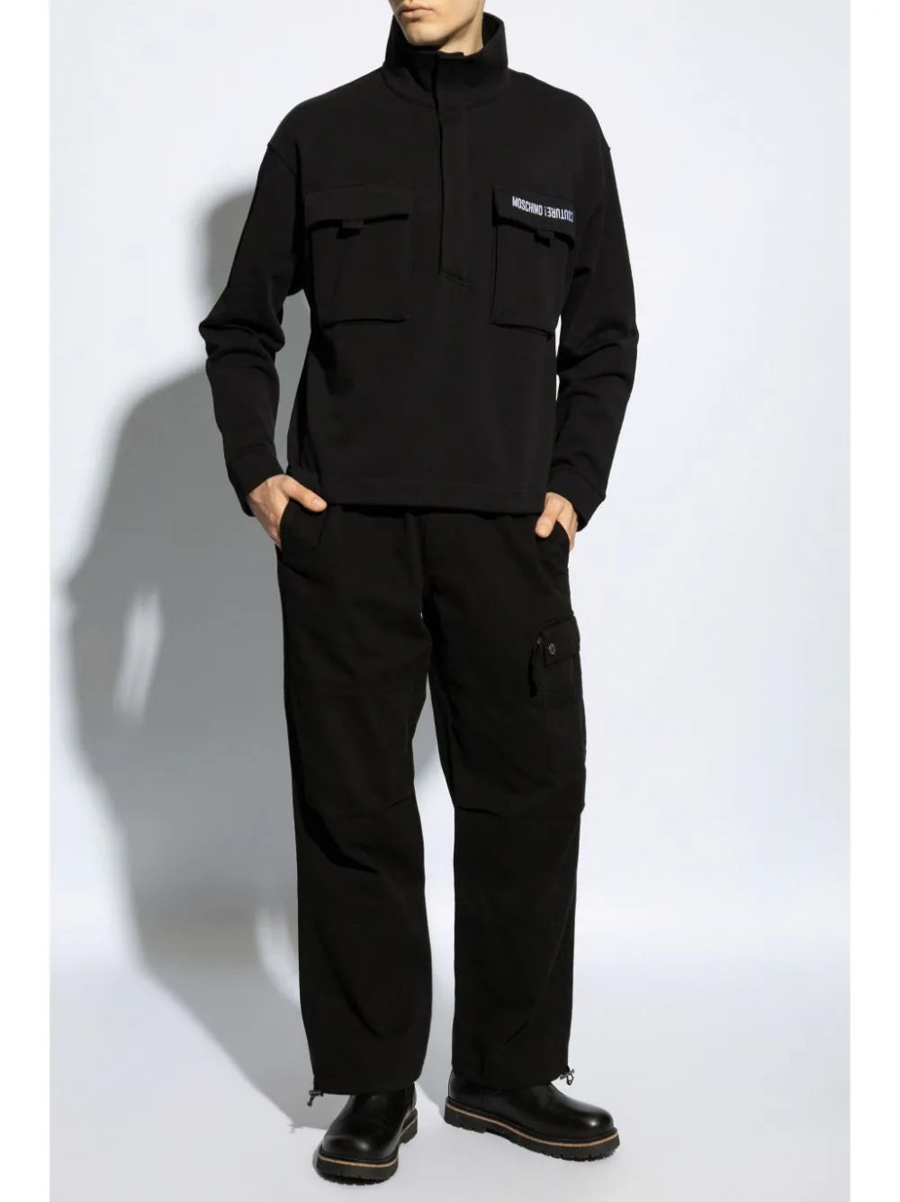 LOGO-PATCH COTTON SWEATSHIRT - 2