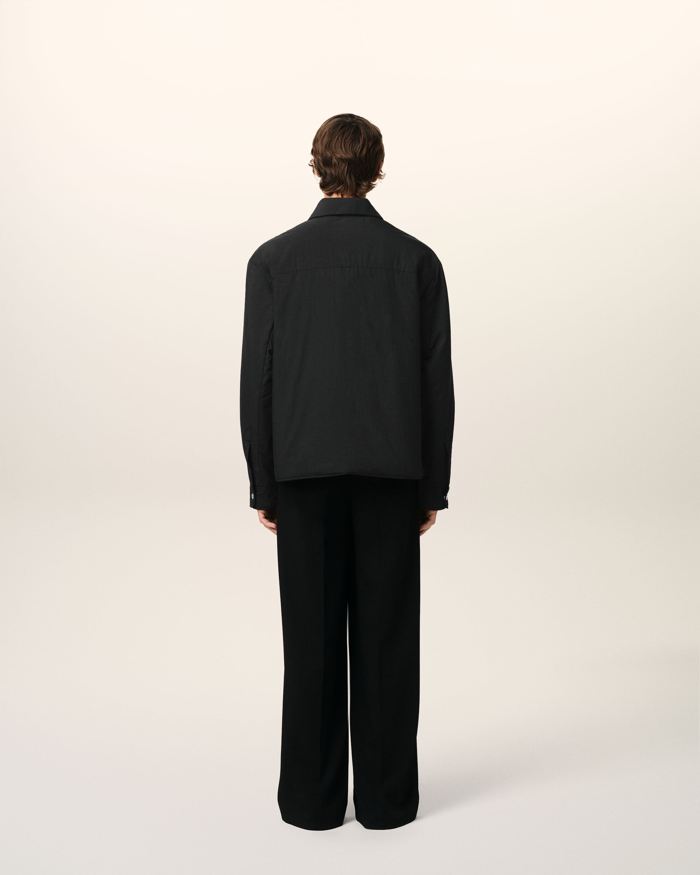 BLACK CANVAS PADDED AMI DE COEUR OVERSHIRT - 5