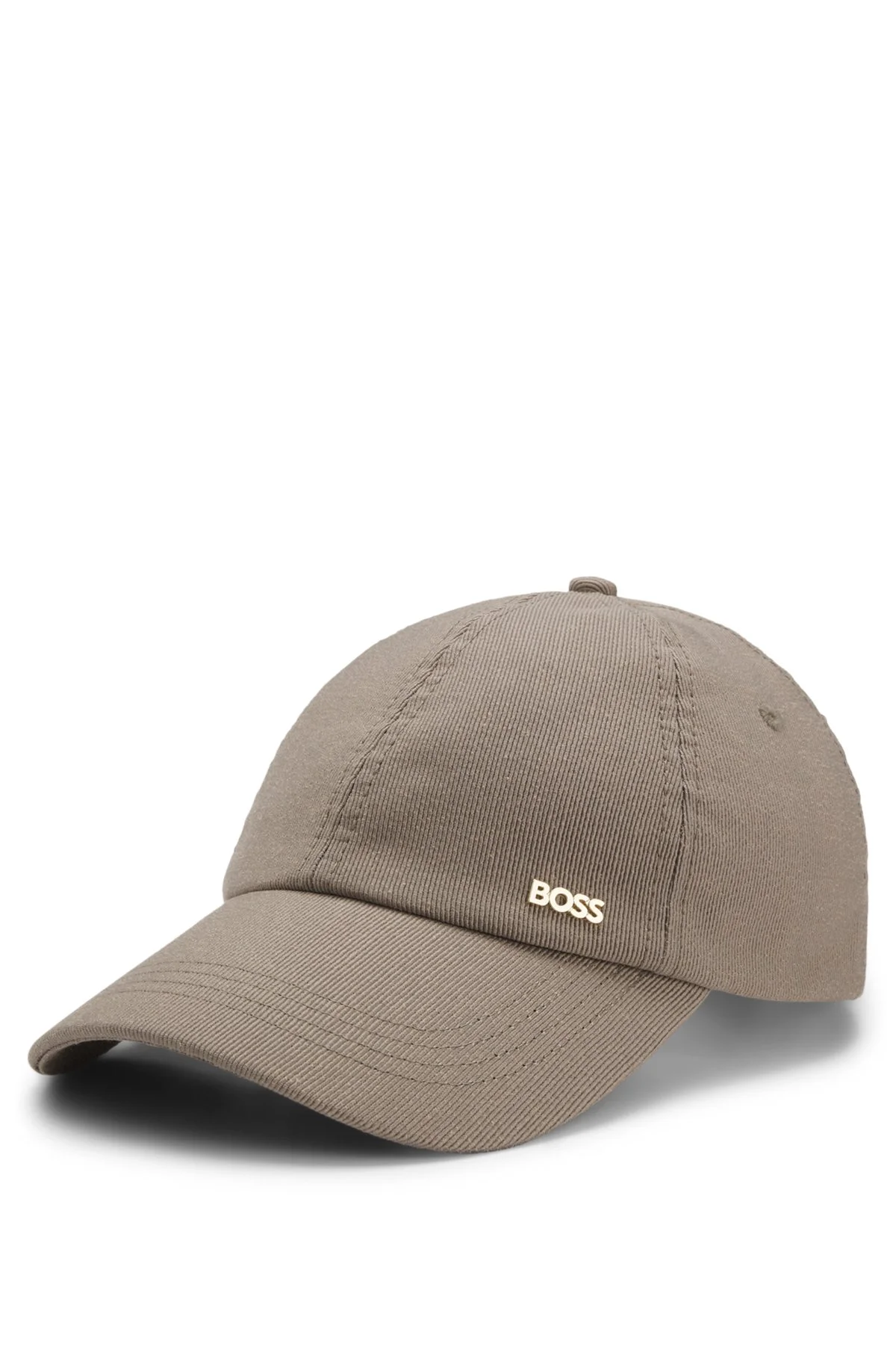COTTON-BLEND CORDUROY CAP WITH METAL LOGO - 1