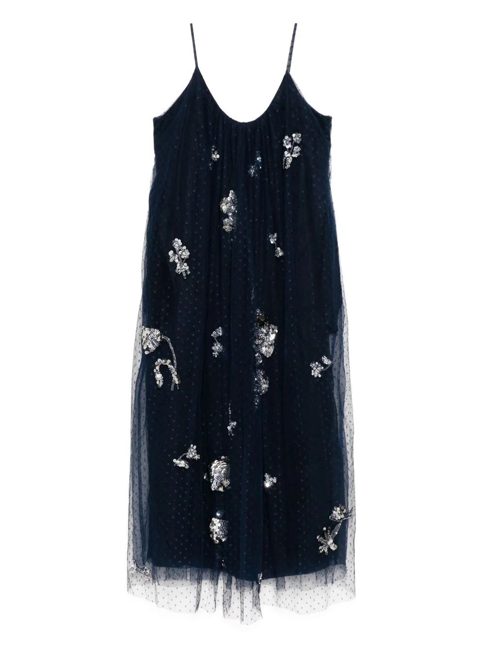 tulle gathered camisole dress - 1