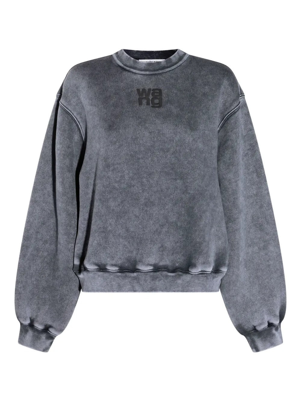 T BY ALEXANDER WANG - Women Essential Terry Crew Puff Paint Logo Sweatshirt - 1