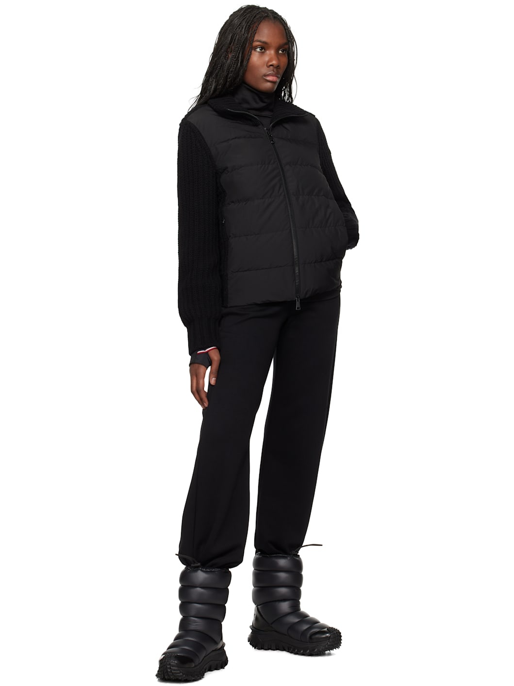 Black Paneled Down Jacket - 5
