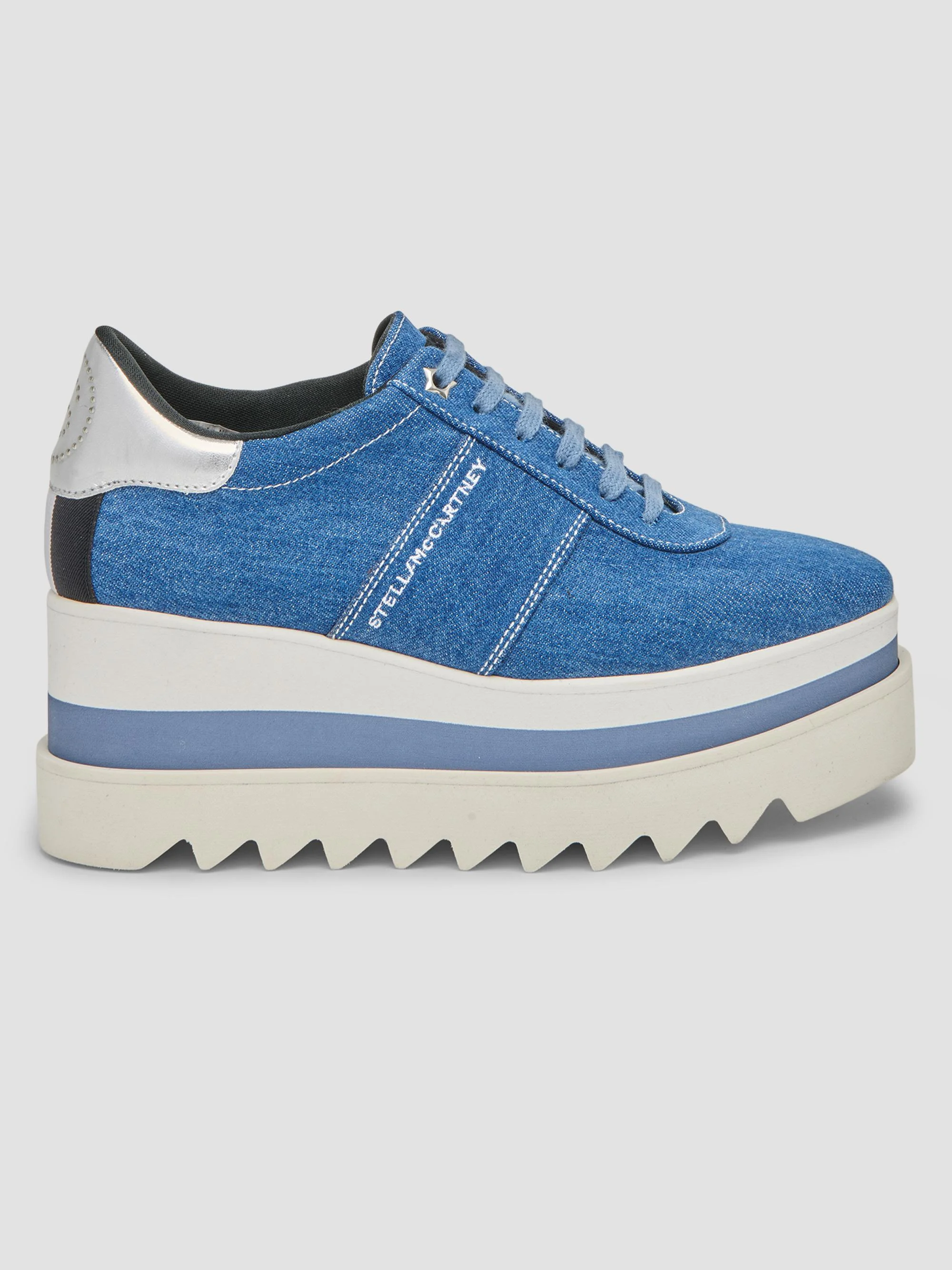 Women's Sneakelyse 80MM Vintage Washed Denim Sneakers - Blue Denim - 1