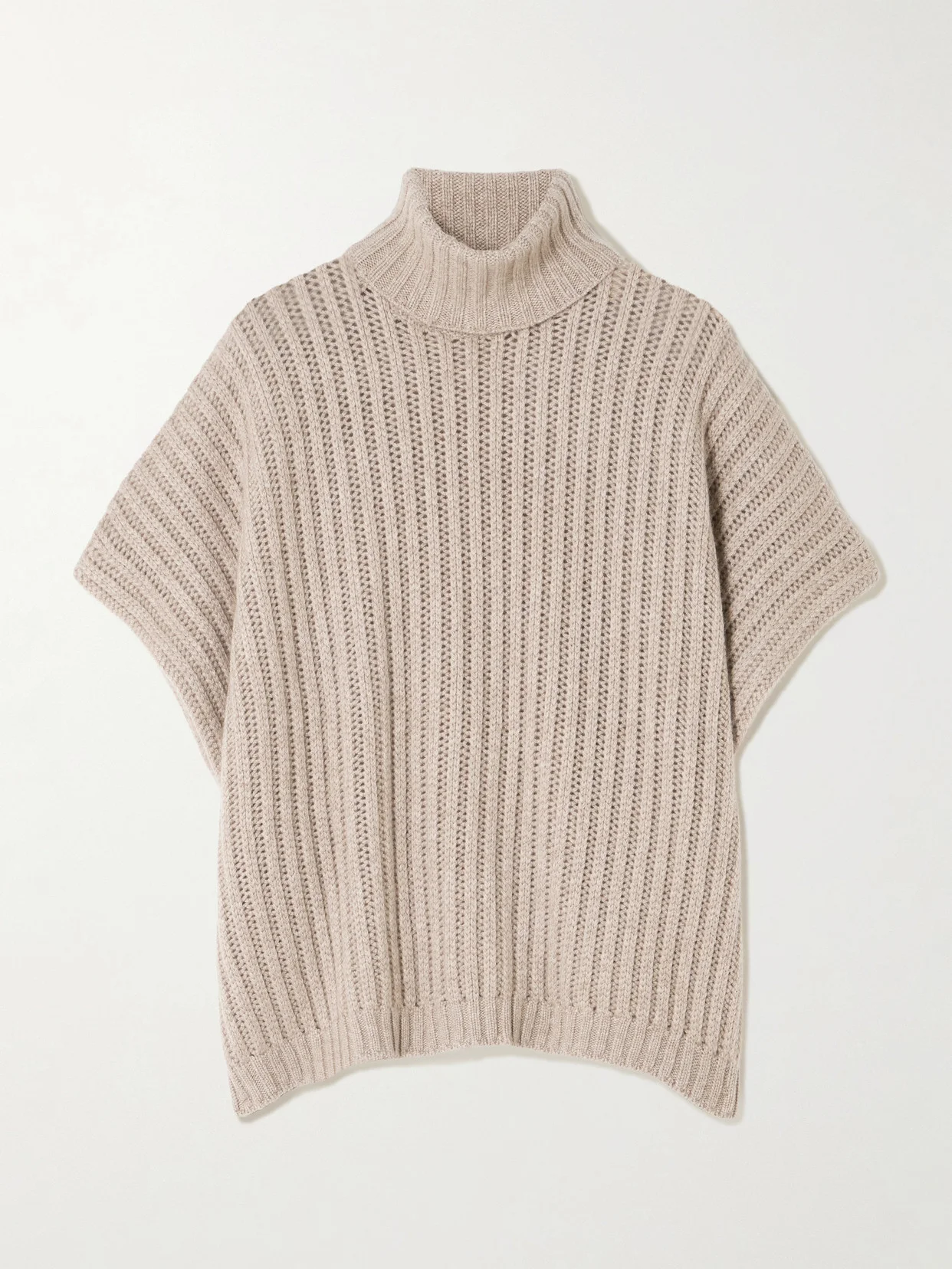 Ribbed Cashmere Turtleneck Sweater - 1