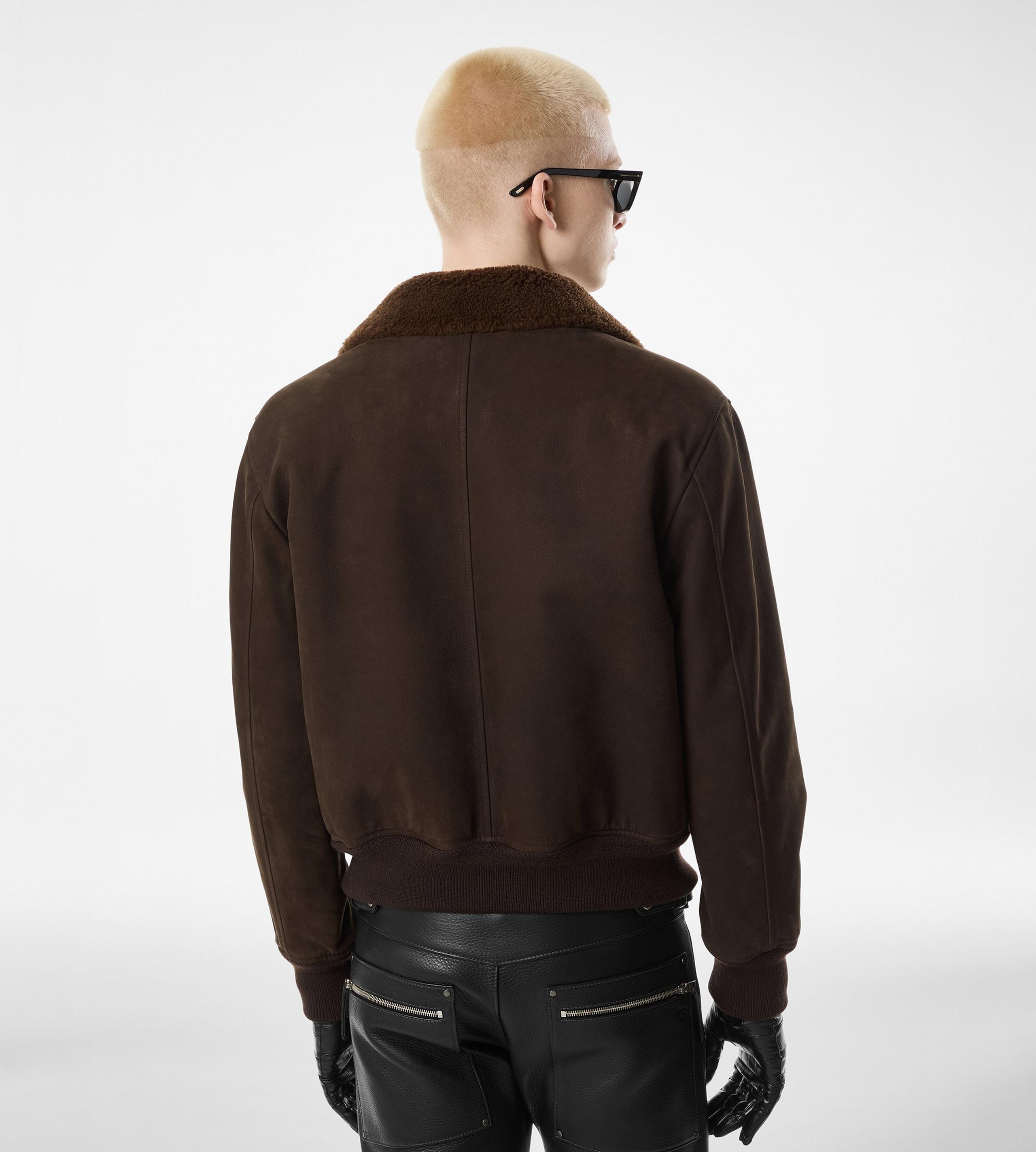 NUBUCK SHEARLING FLIGHT BOMBER - 4