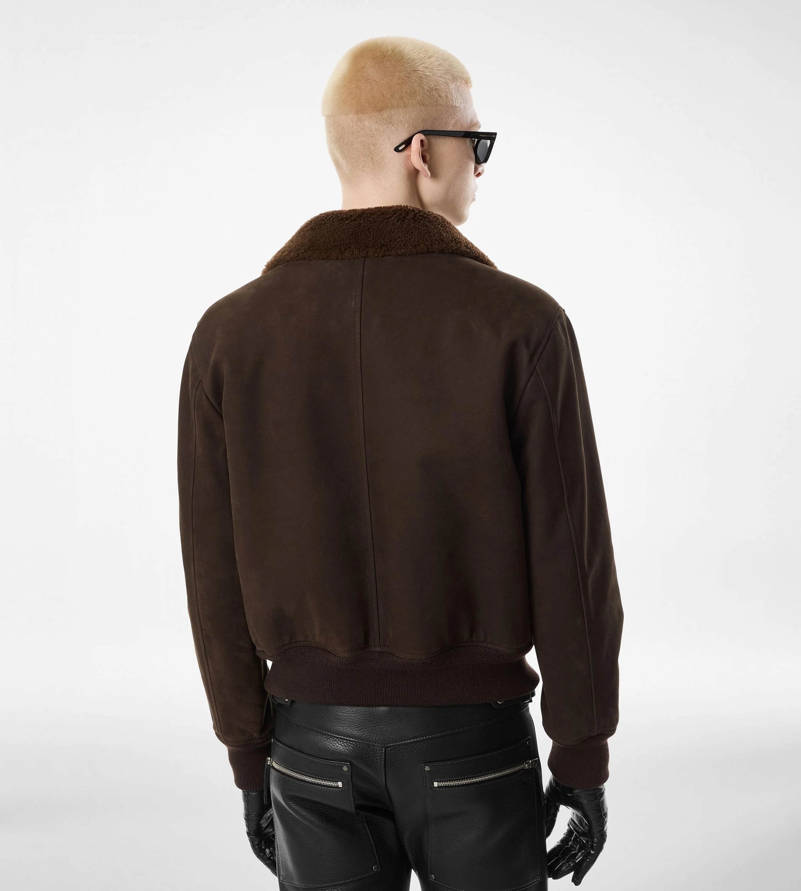 NUBUCK SHEARLING FLIGHT BOMBER - 1